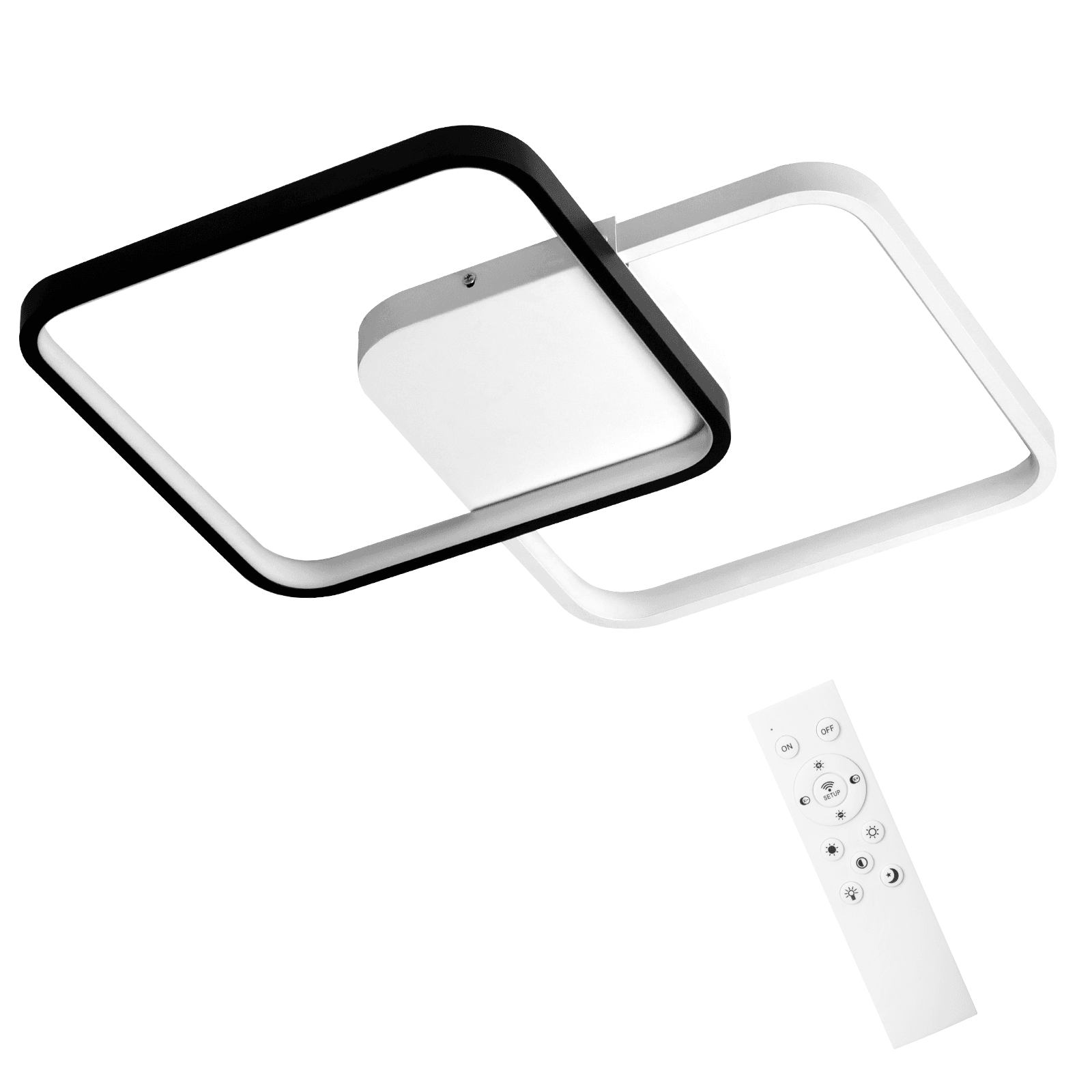 NETTLIFE moderni, 55W, musta, metallinen, LED - kattovalaisin, himmennettäväKaukosäätimellä, 43 cm, design - keittiön Valaisin, olohuoneeseen