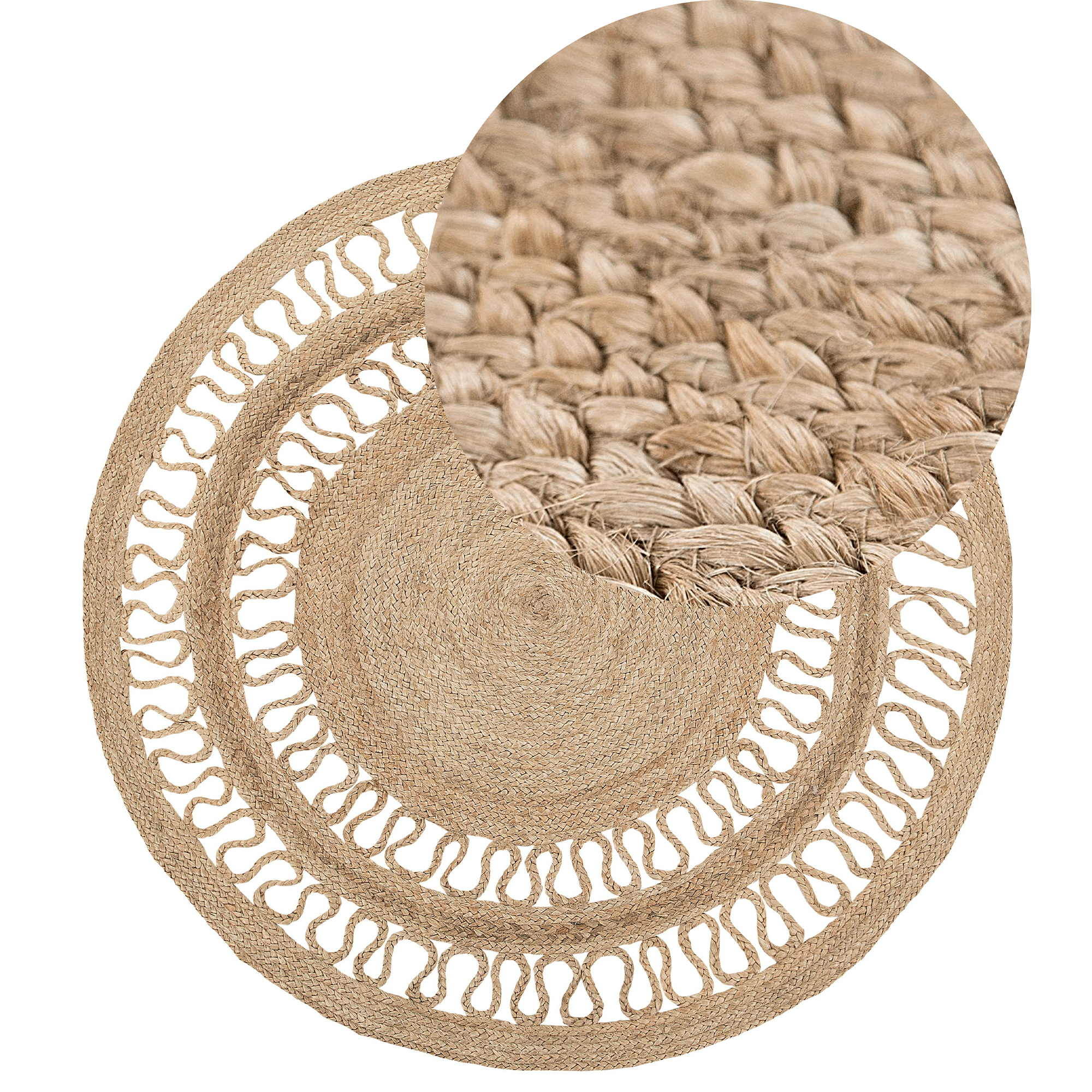 Matto DIKILI Beige ø 120 cm juutti