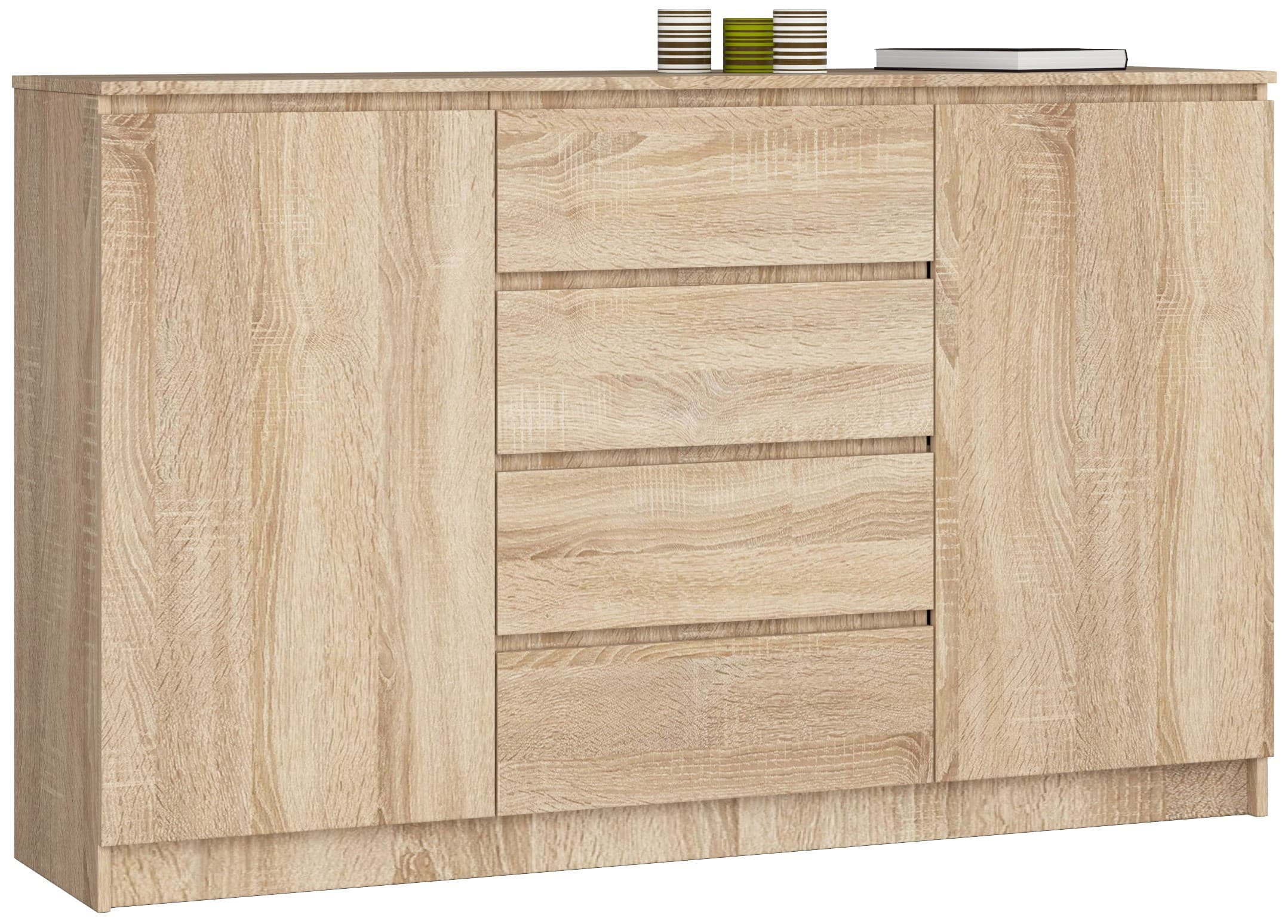 Akord Senkki 2 Ovet 4 Laatikkoa Sonoma-tammi 160x40x99