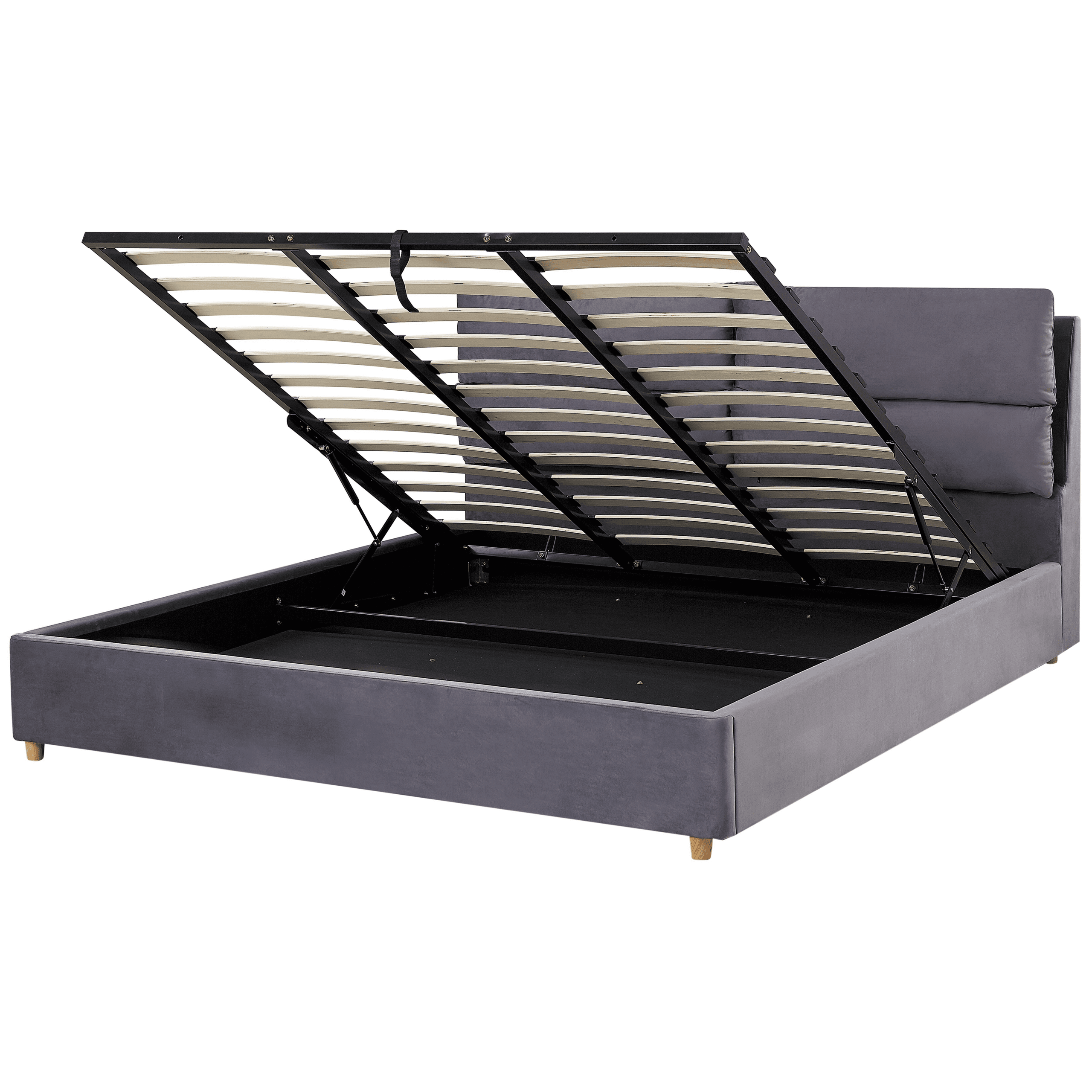 Sänky säilytystilalla sametti BATILLY 180 x 200 cm Harmaa