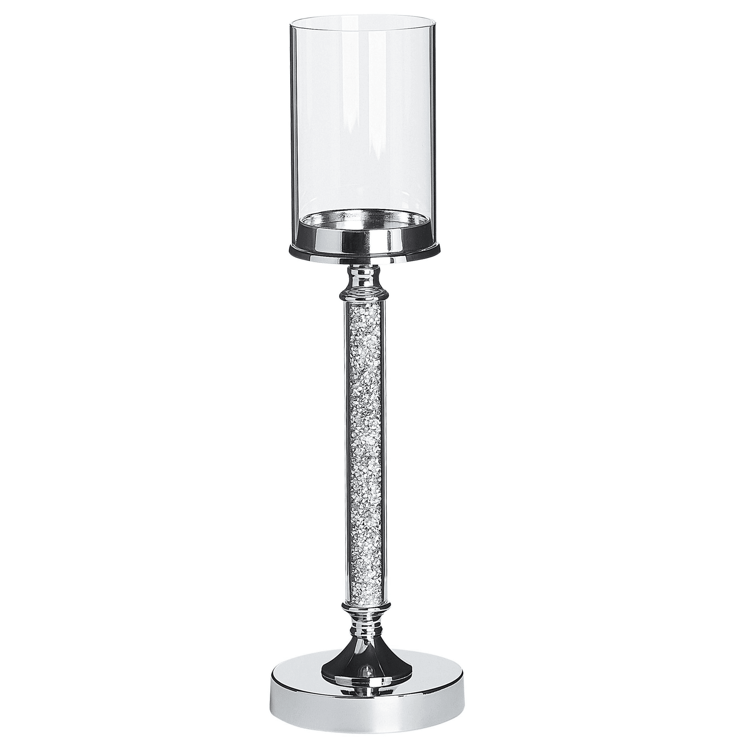 Kynttilänjalka ABBEVILLE lasi 48 cm Hopea