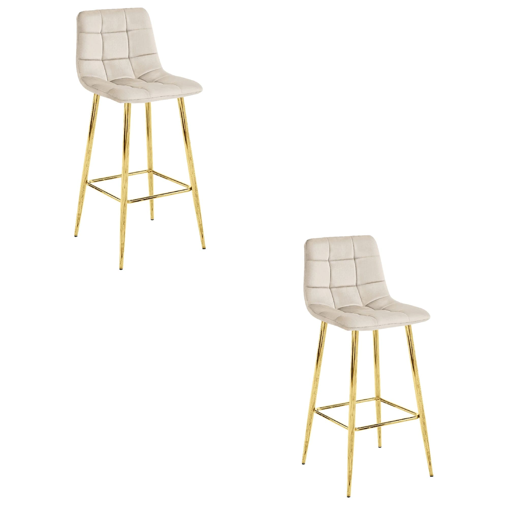ARCETO jakkara - beige sametti / KULTAISET jalat x 2