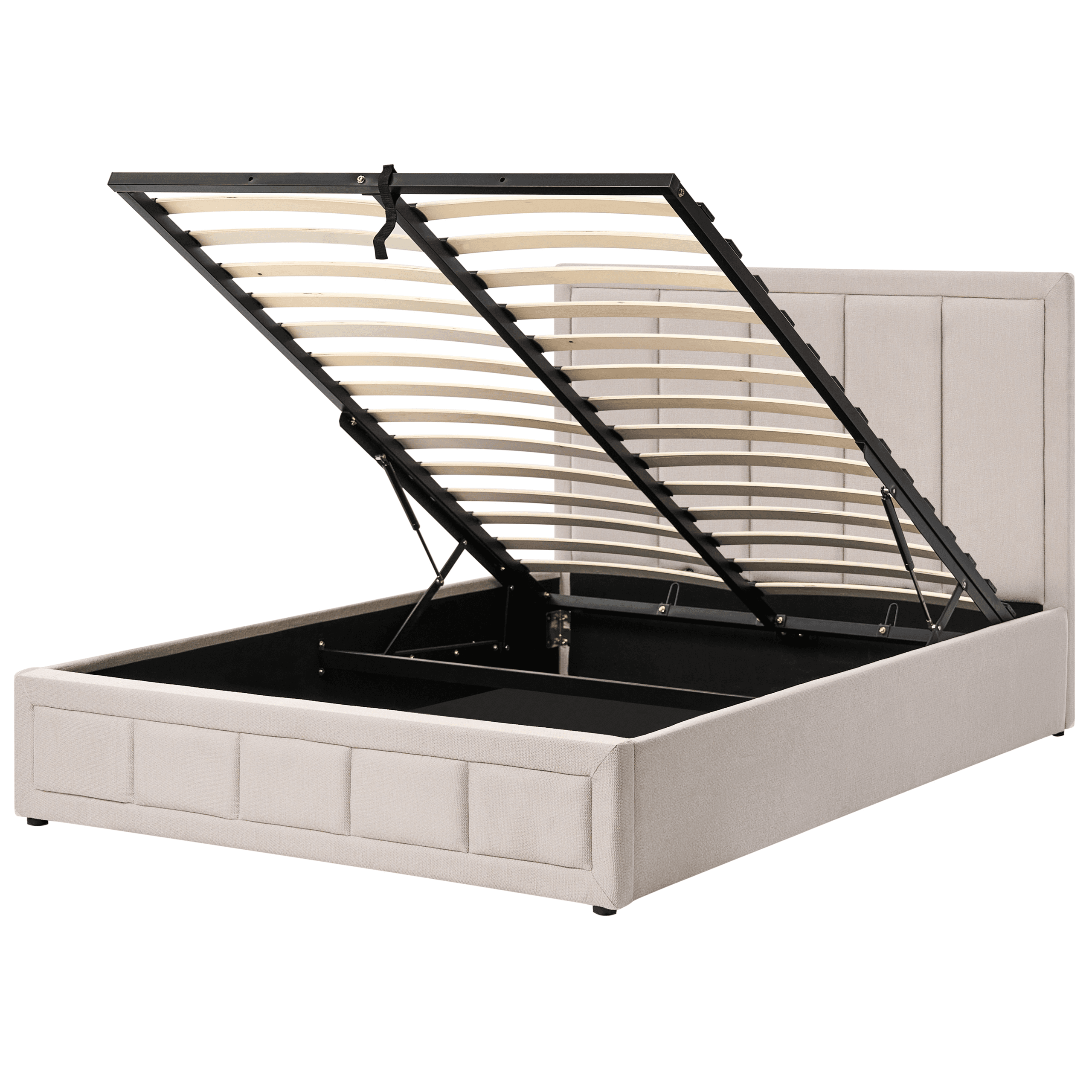 Sänky säilytystilalla kangas QUIBERON 140 x 200 cm Ruskeanharmaa