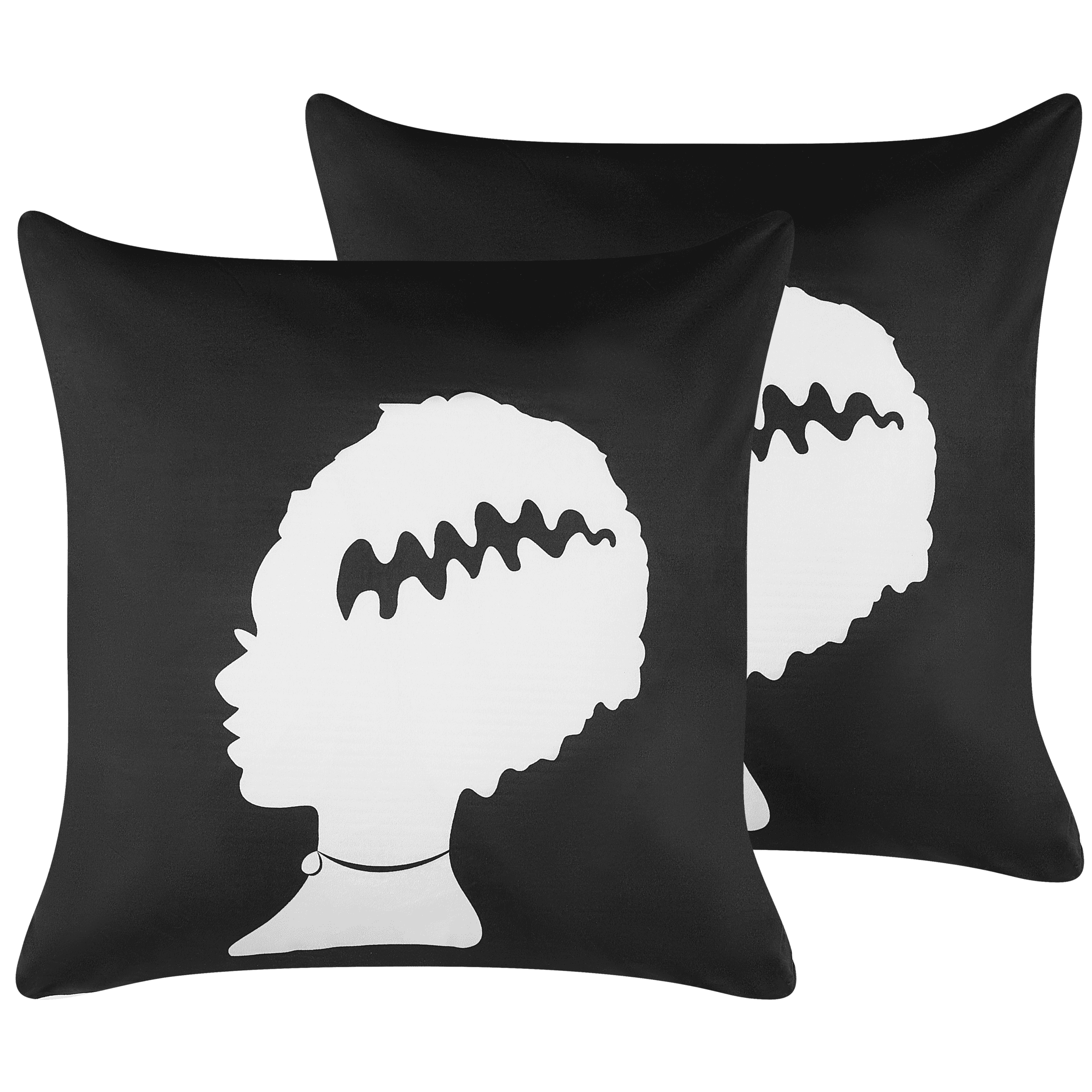 Koristetyynysetti 2 kpl MANDEVILLA sametti 45 x 45 cm Musta Abstrakti kuvio