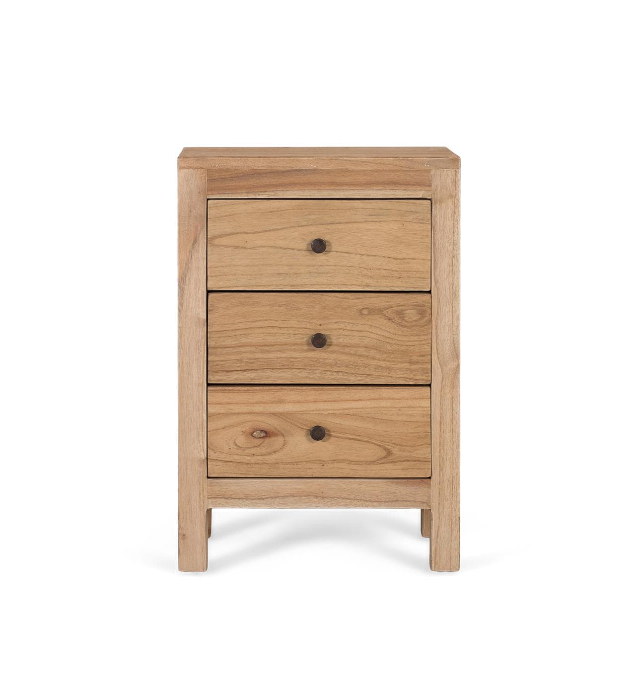 Yöpöytä massiivimindiapuusta, jossa on 3 laatikkoa