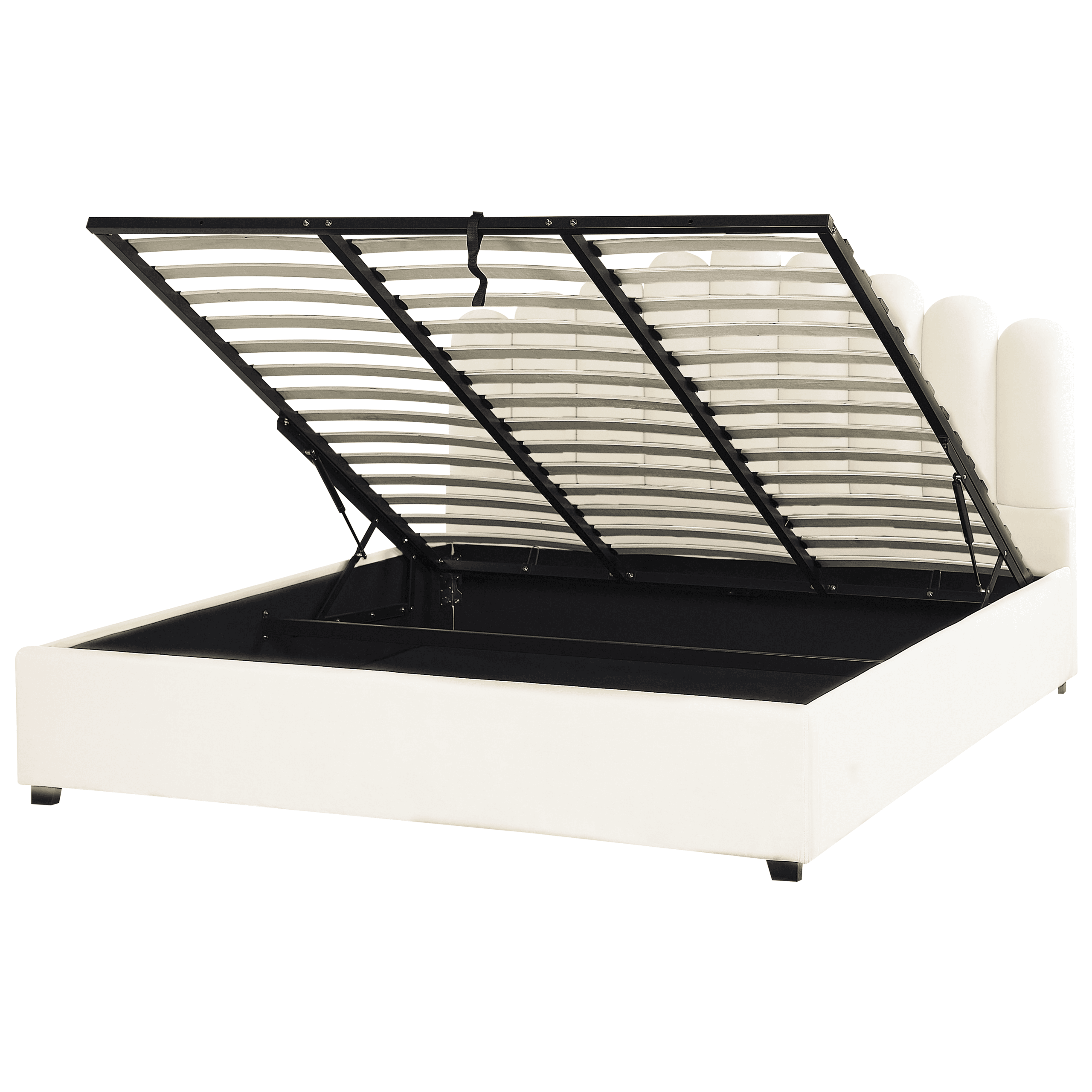 Sänky säilytystilalla sametti VINCENNES 180 x 200 cm Luonnonvalkoinen