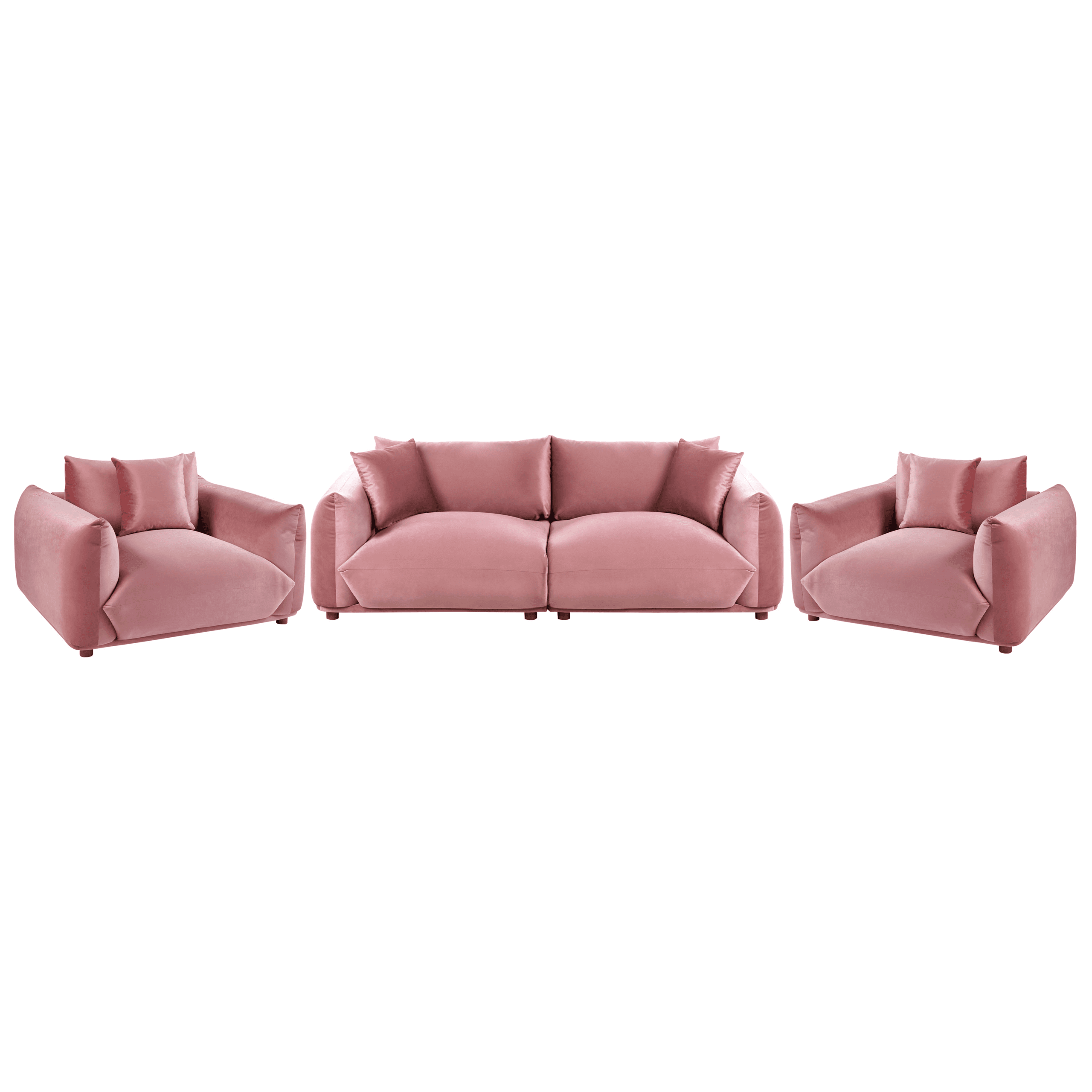 Sohvaryhmä 5-istuttava LUVOS sametti Vaaleanpunainen