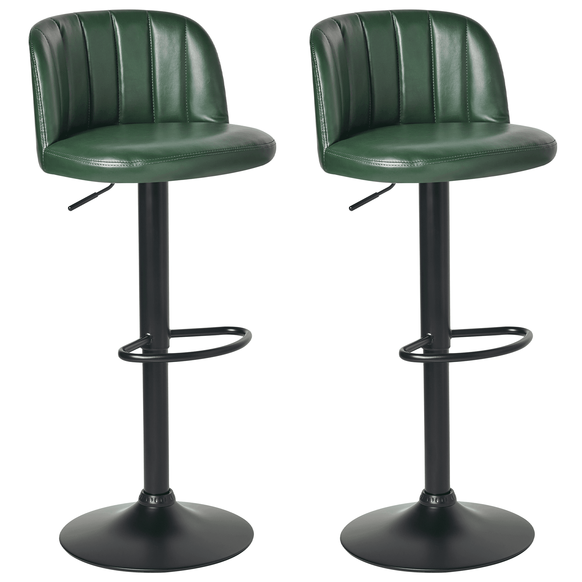 Baarijakkarasetti 2 kpl VLORE keinonahka pyörivä Tummanvihreä