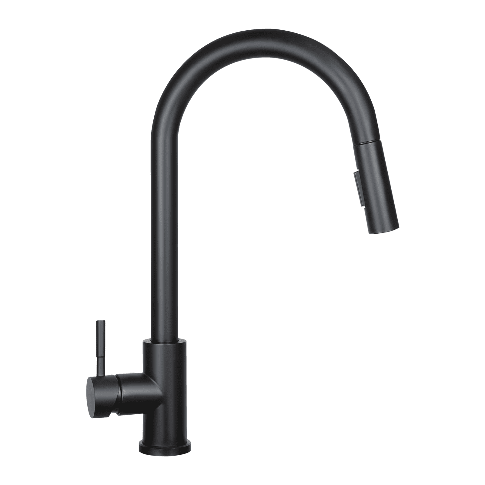NETTLIFE - keittiöhana ulosvedettävällä suihkupäällä, korkeapaine, ruostumaton teräs, kaksoissuihku, 360° kääntyvä, musta