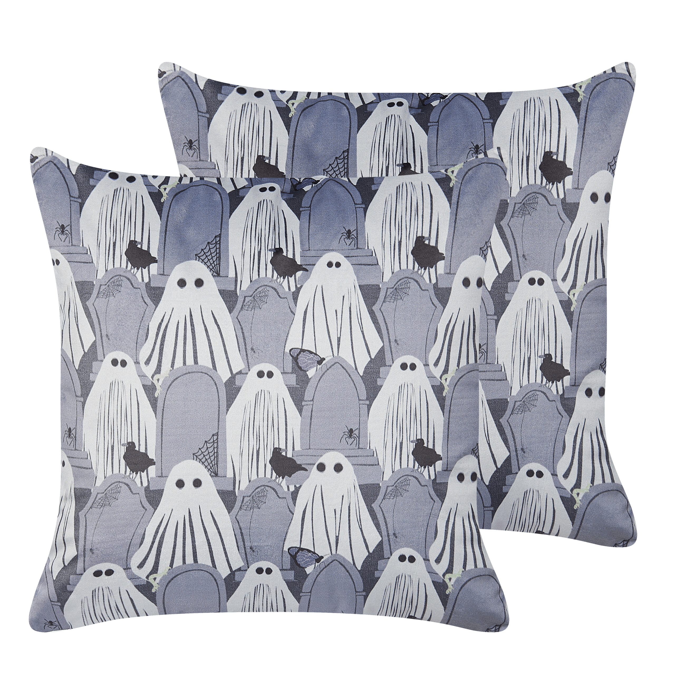 Koristetyynysetti 2 kpl FANATE sametti 45 x 45 cm Harmaa Abstrakti kuvio