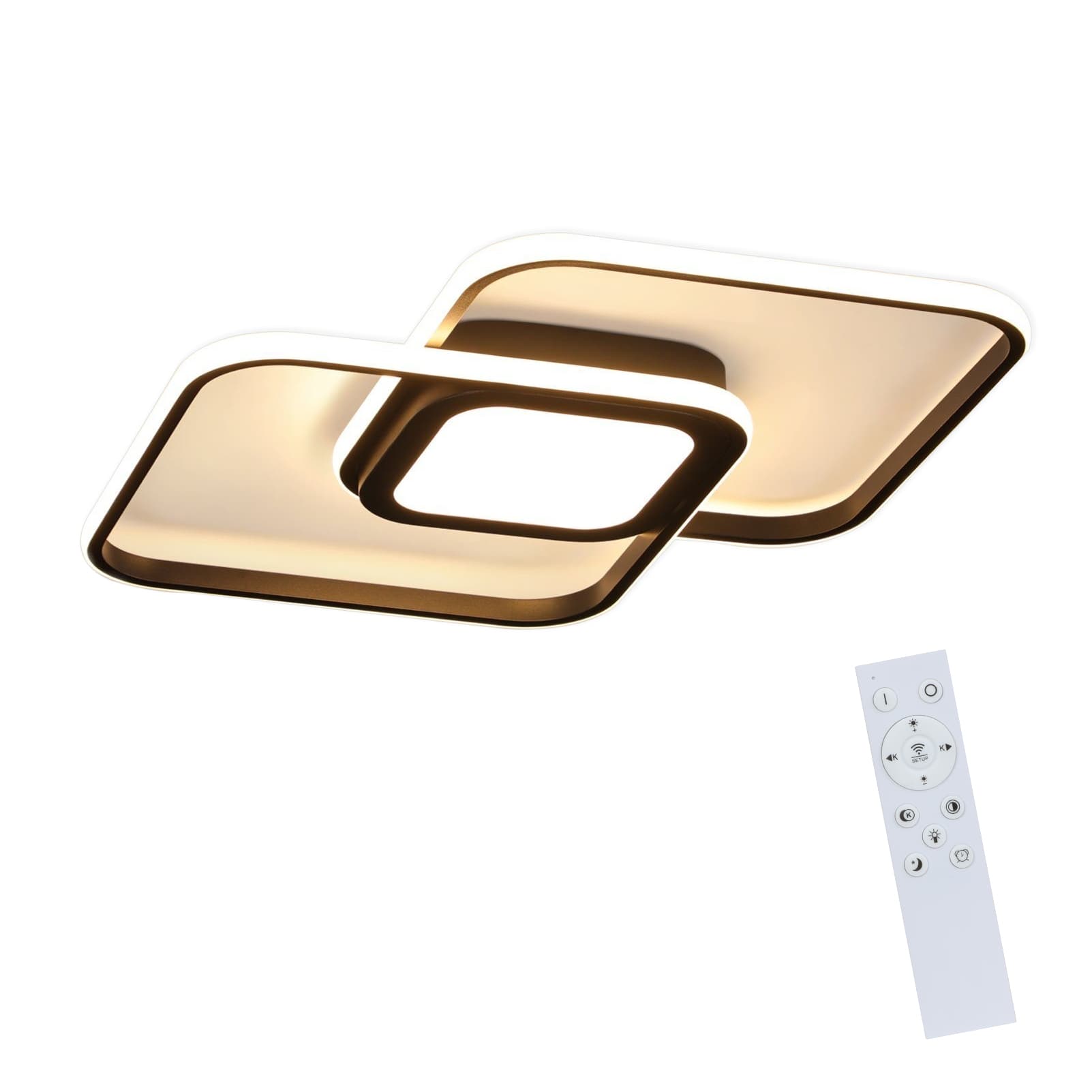 NETTLIFE LED-kattovalaisin musta metalli 48W moderni makuuhuone olohuone himmennettävä design-lastenlamppu keittiö ruokailuhuone