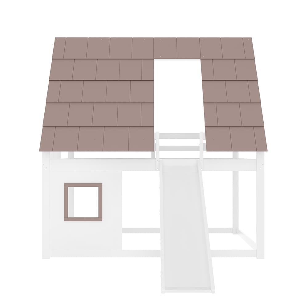 Lastensänky Parvisänky Katolla, 140x200 cm, Valkoinen & Ruskea