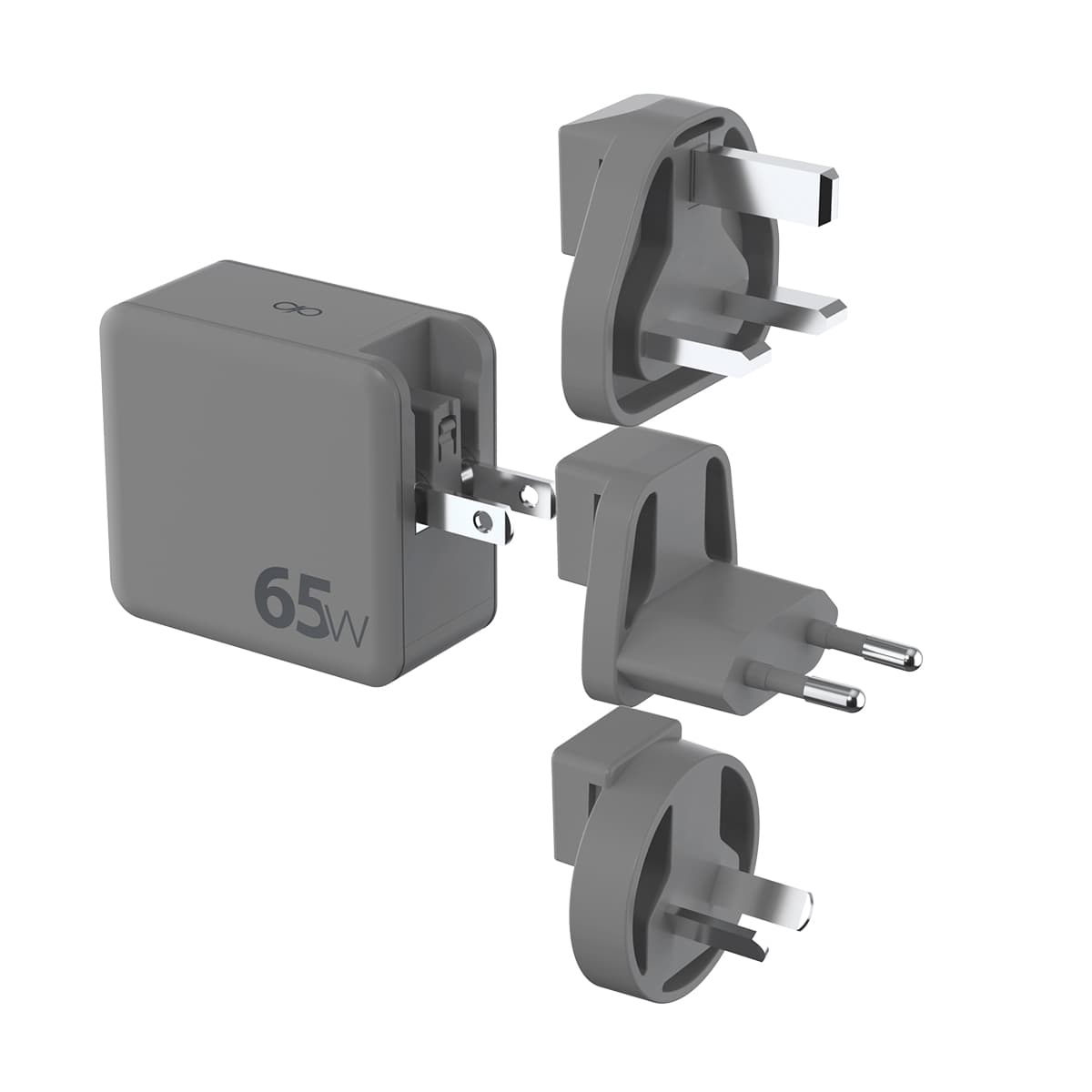 Yleislaturi 65W USB-A ja 2 USB-C erittäin vahvistetulla USB-C-kaapelilla