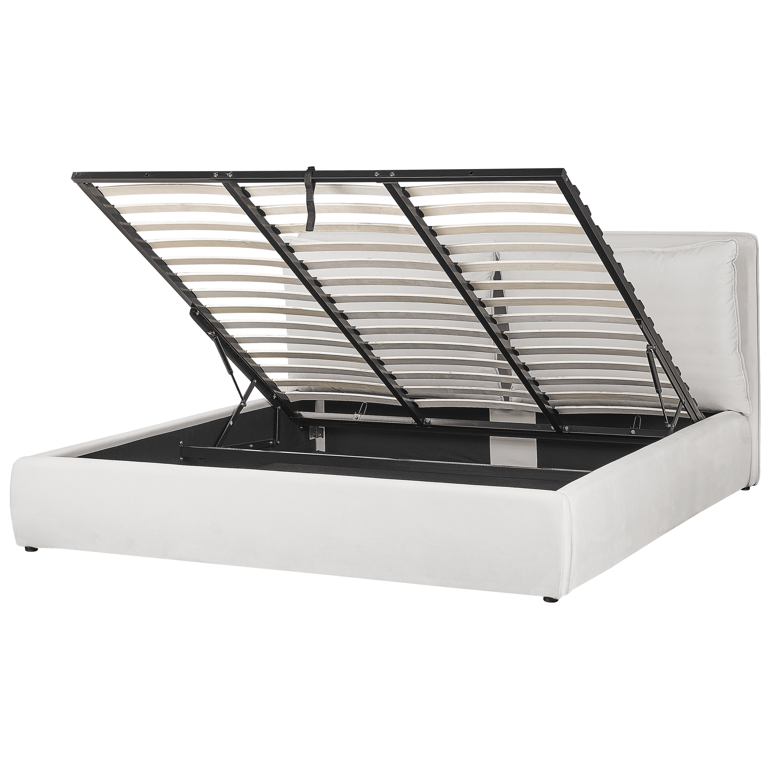 Sänky säilytystilalla sametti BAJONNA 180 x 200 cm Valkoinen