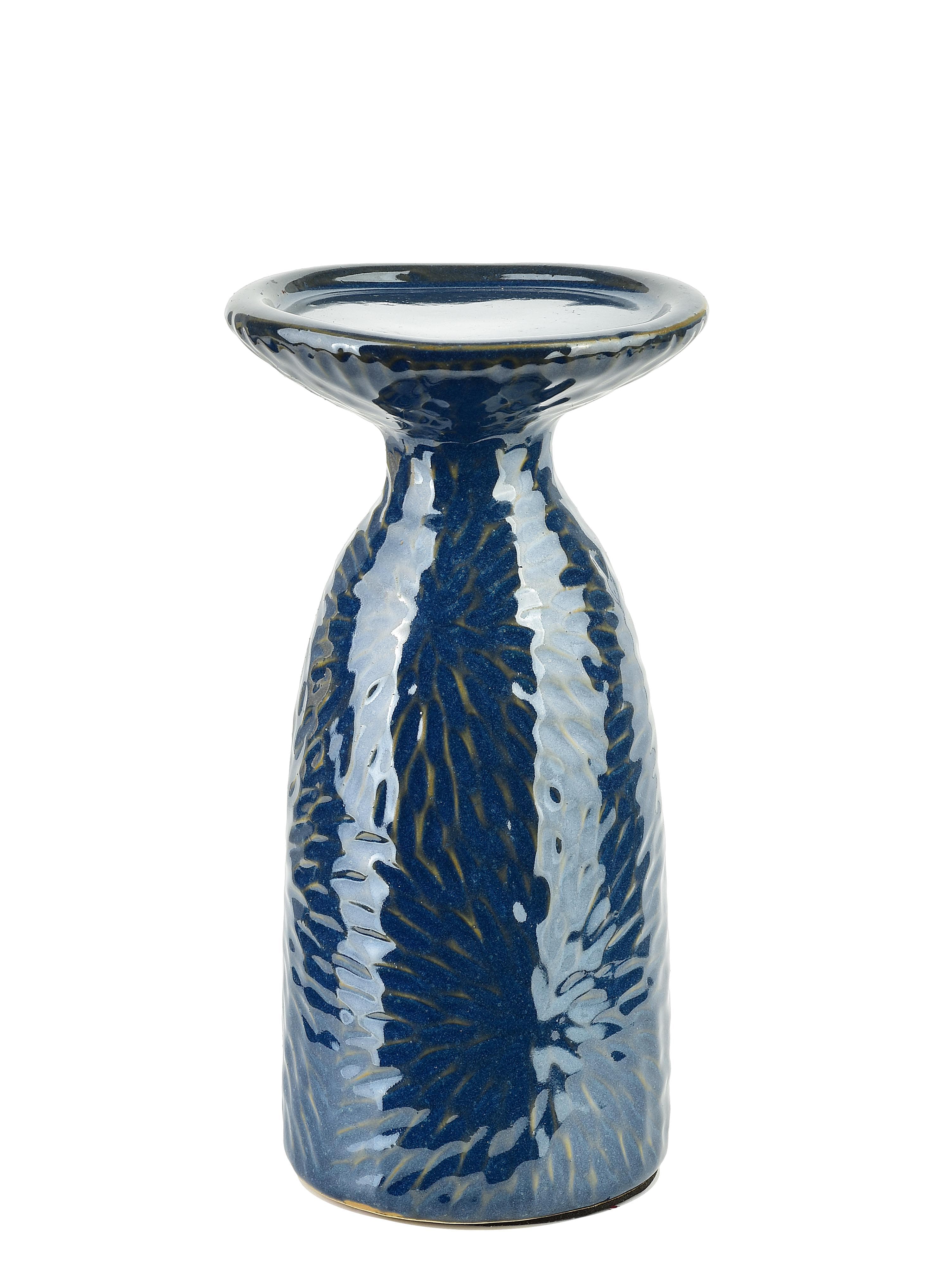 Kynttilänjalka keraaminen Mondex Yarine Blue 11x10x20cm sininen 1kpl