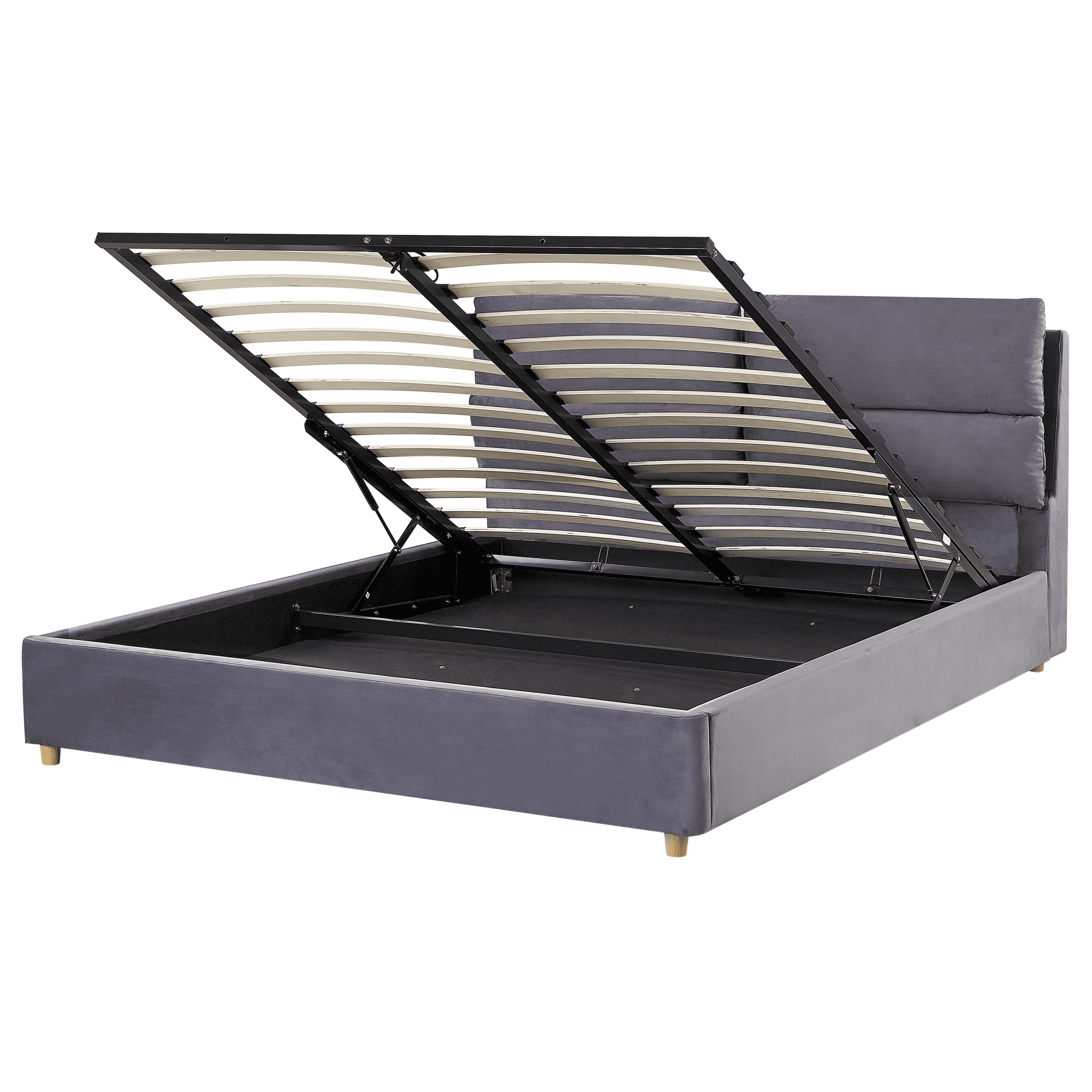 Sänky säilytystilalla sametti BATILLY 160 x 200 cm Harmaa