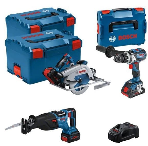 Bosch 18V Professional Setti: GSB + GKS + GSA 1x 4,0 Ah + 2x 5,5 Ah