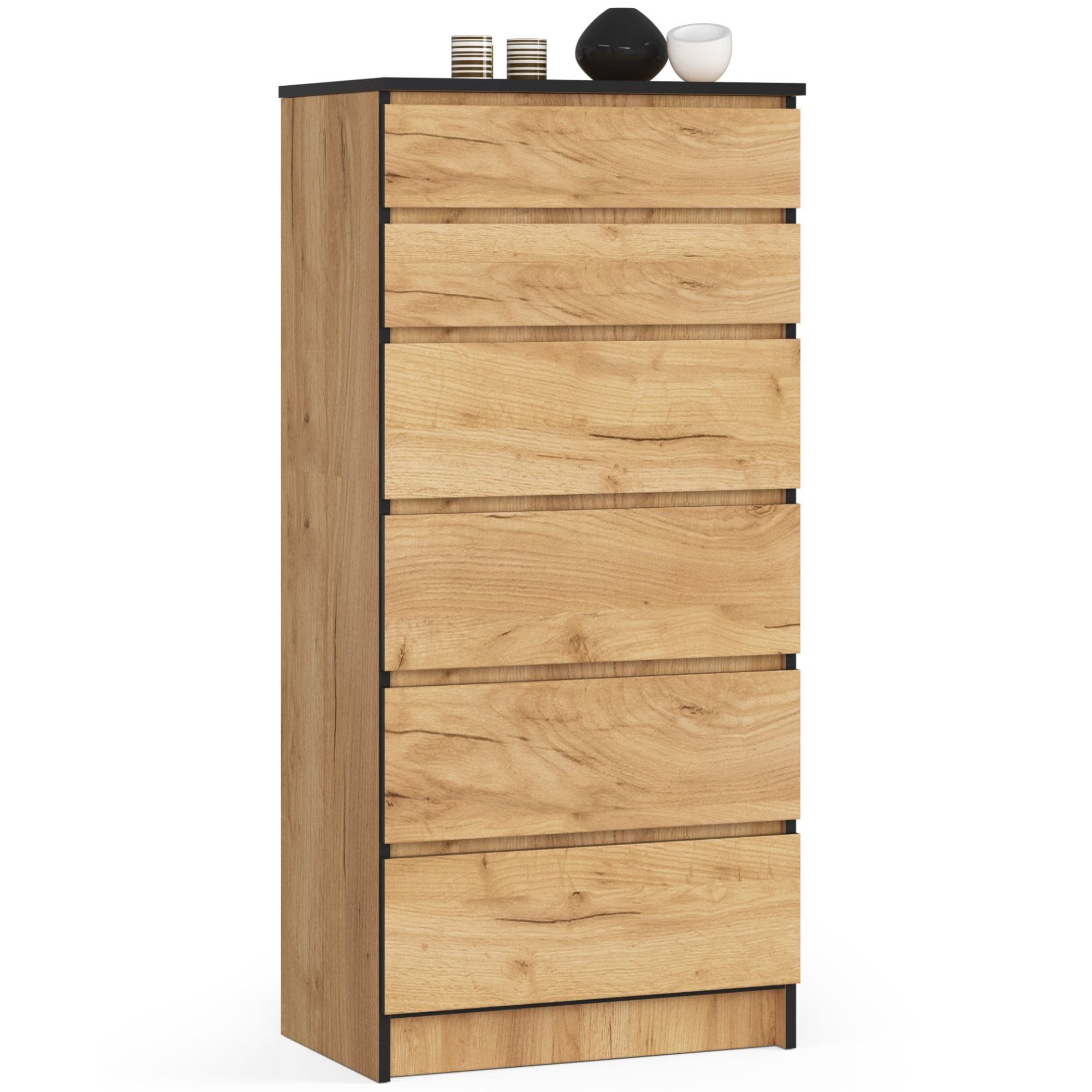 Akord Lipasto 6 laatikkoa Craft-tammi 60x40x130