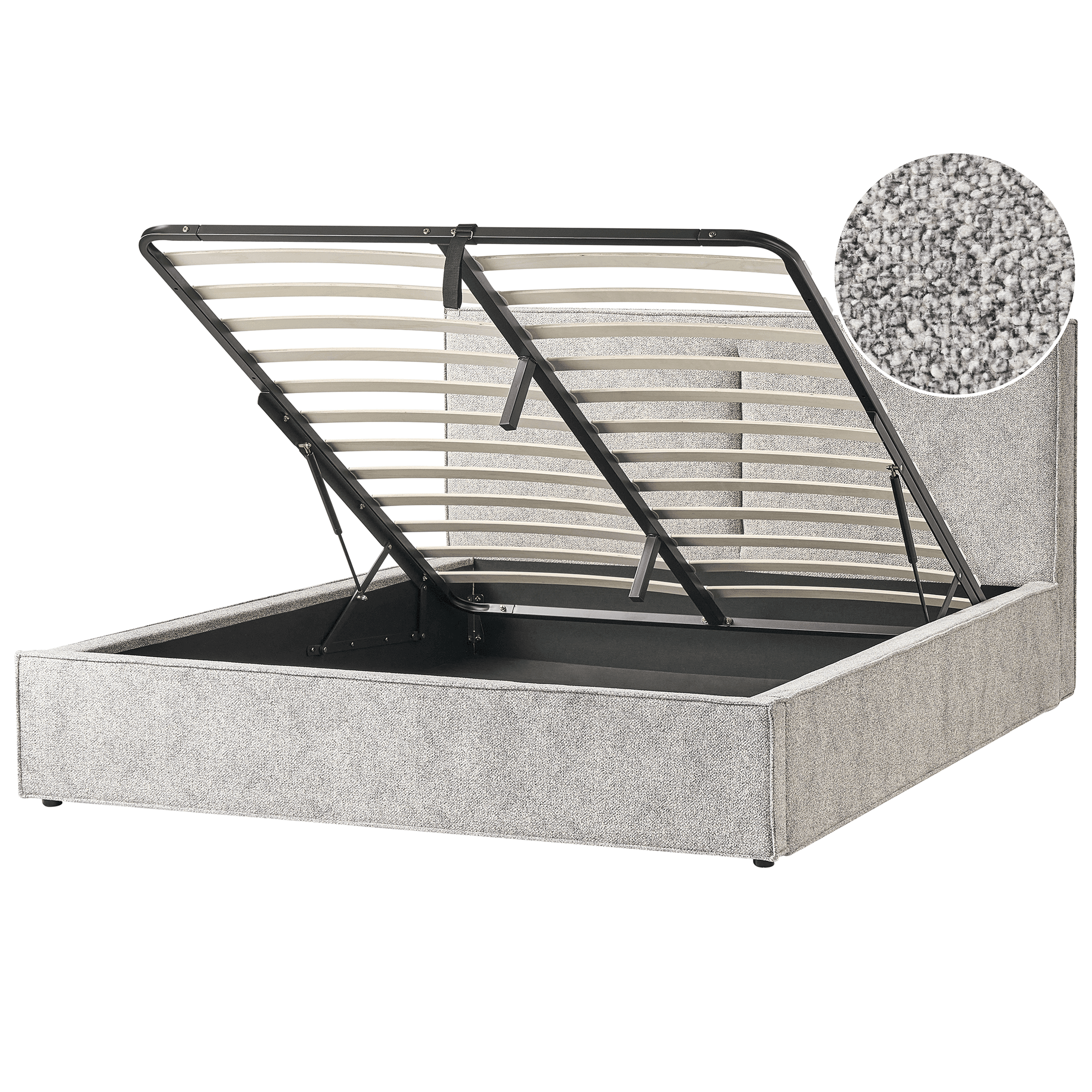Sänky säilytystilalla veluurikangas MOISSAC 180 x 200 cm Harmaa/beige