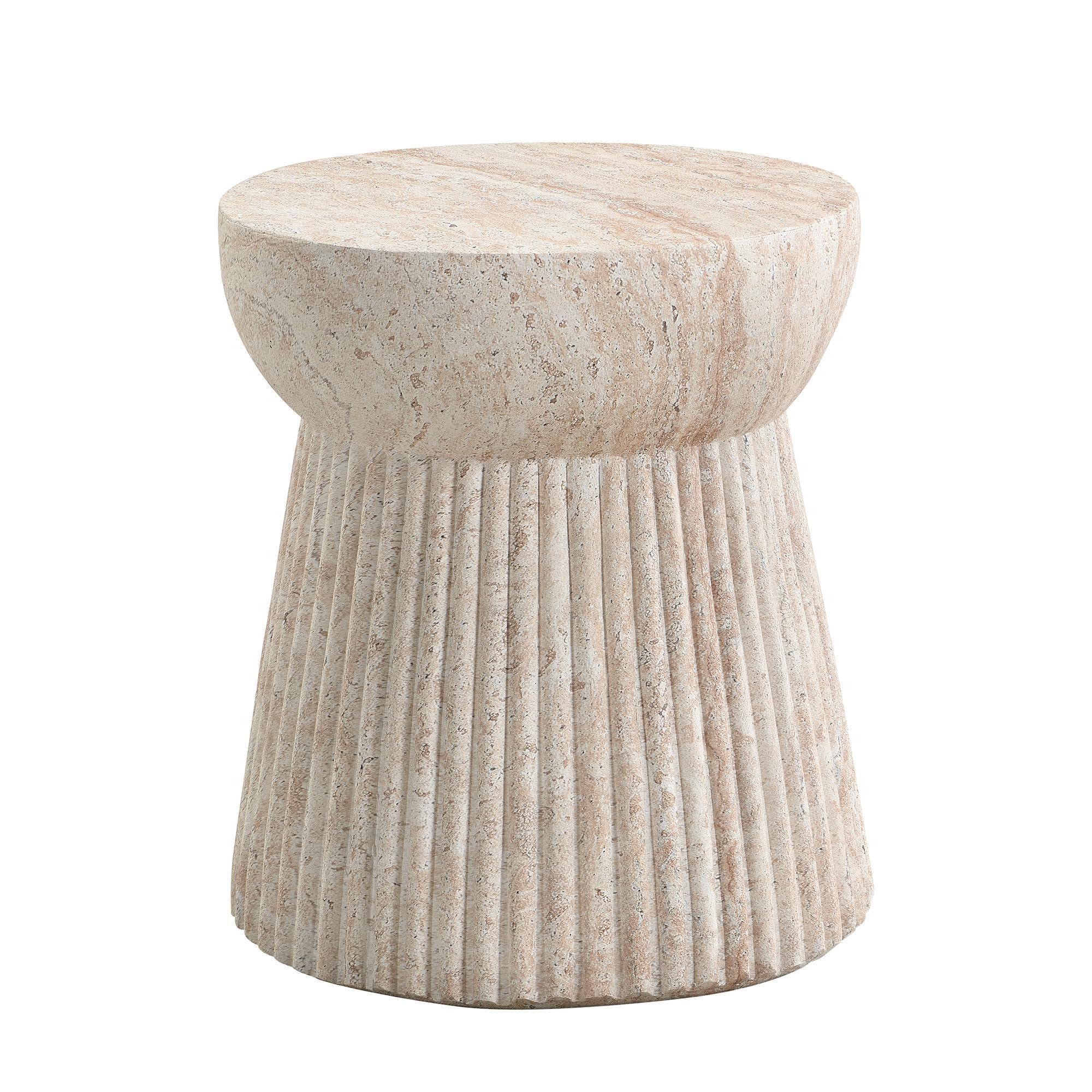 Apupöytä, travertiinin näköinen, moderni tyyli