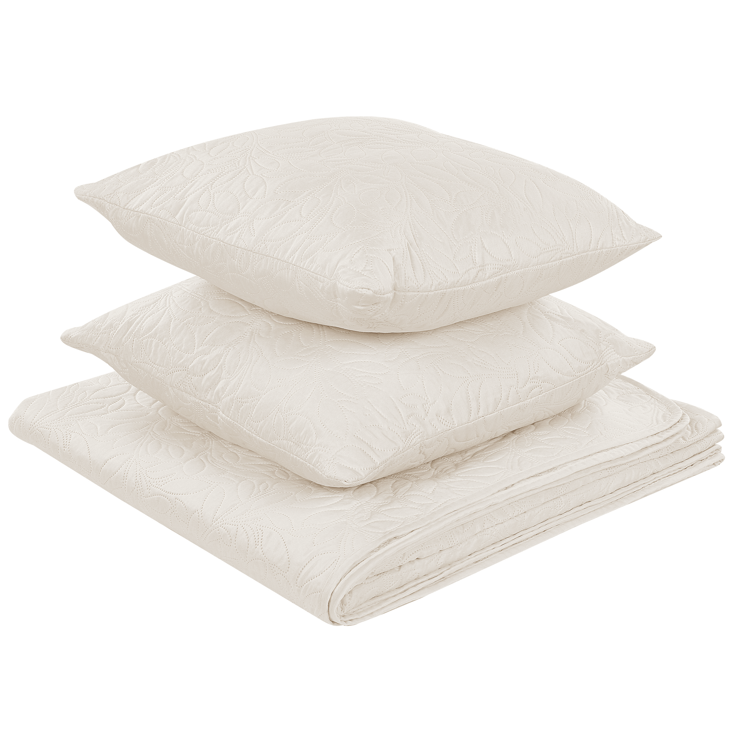 Päiväpeitto ja koristetyynyt RUDKHAN 160 x 220 cm Luonnonvalkoinen