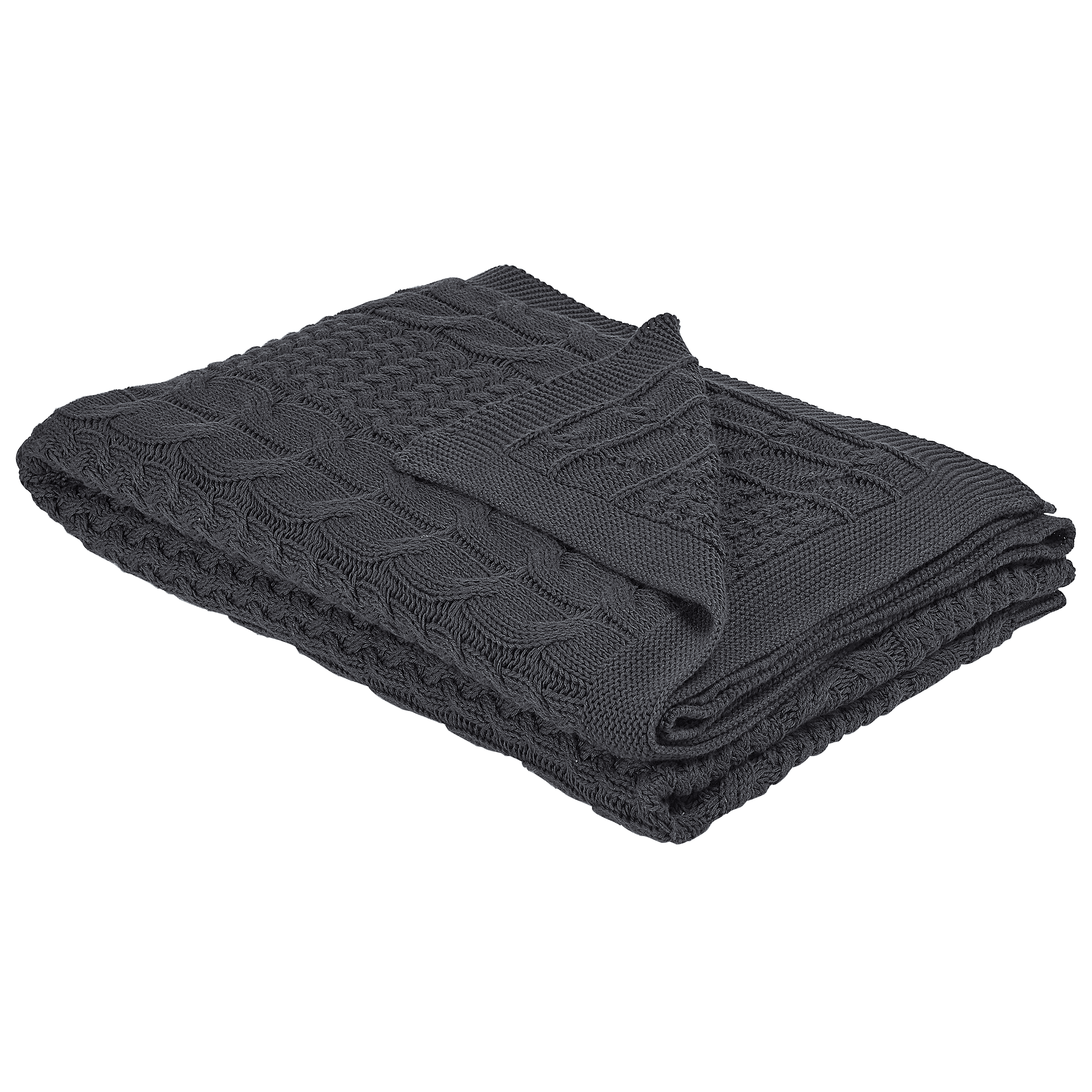 Torkkupeitto FETHIYE puuvilla 140 x 170 cm Tummanharmaa