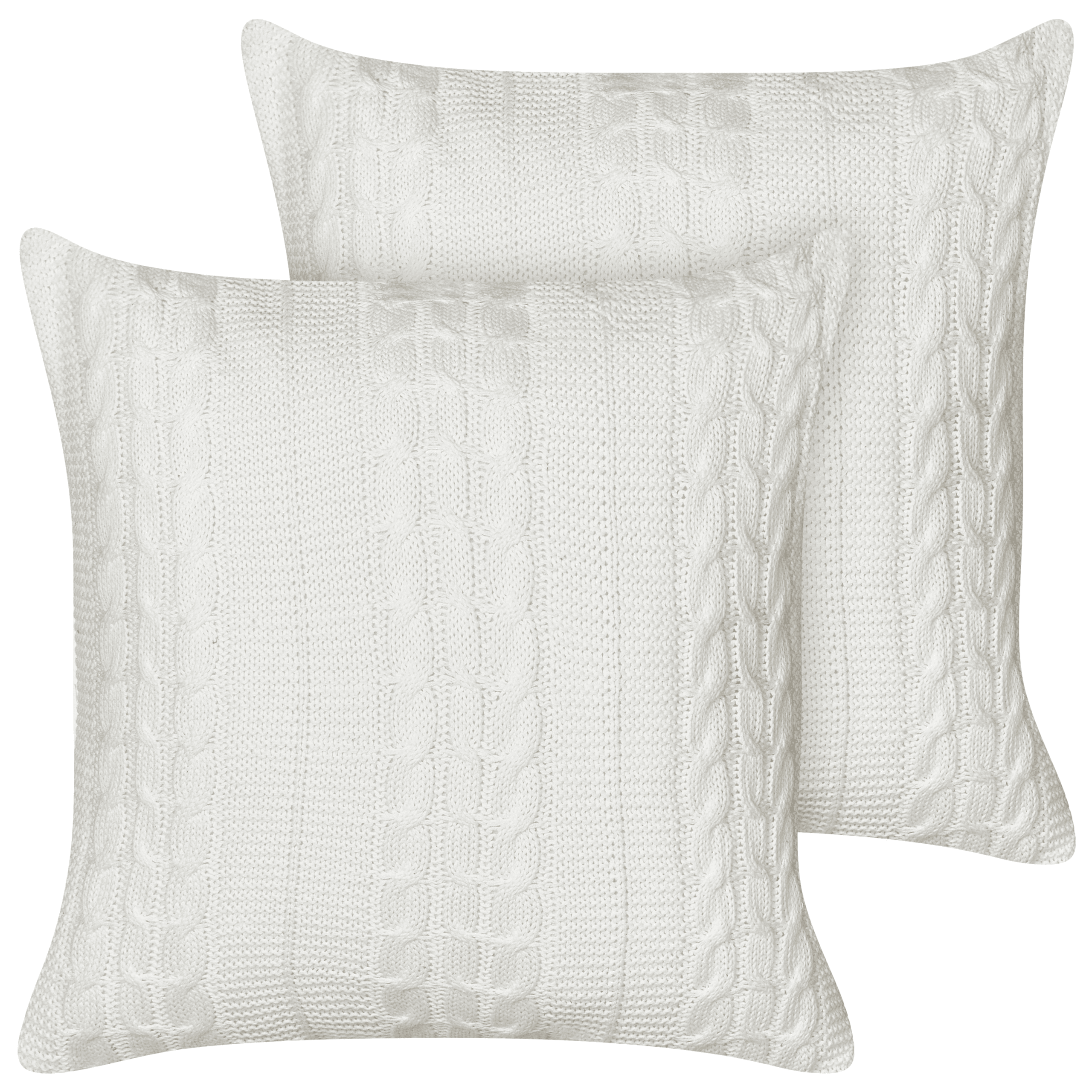 Koristetyynysetti 2 kpl CADETIA puuvilla 45 x 45 cm Valkoinen Hillitty