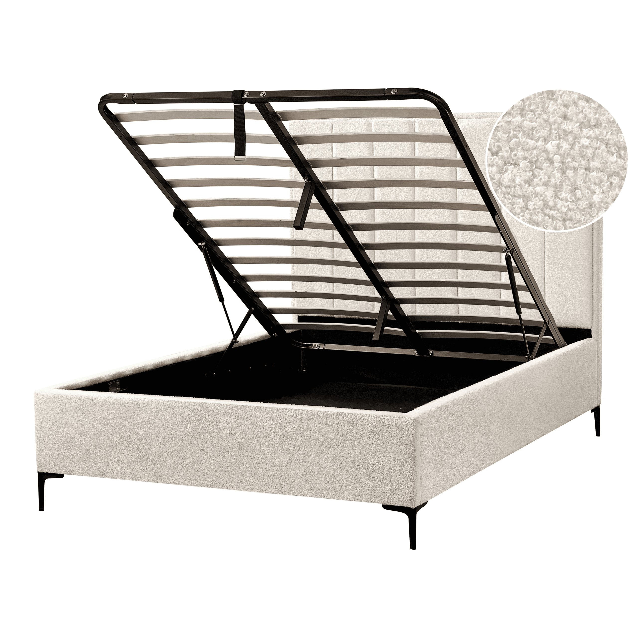 Sänky säilytystilalla buklee SEZANNE 140 x 200 cm Luonnonvalkoinen