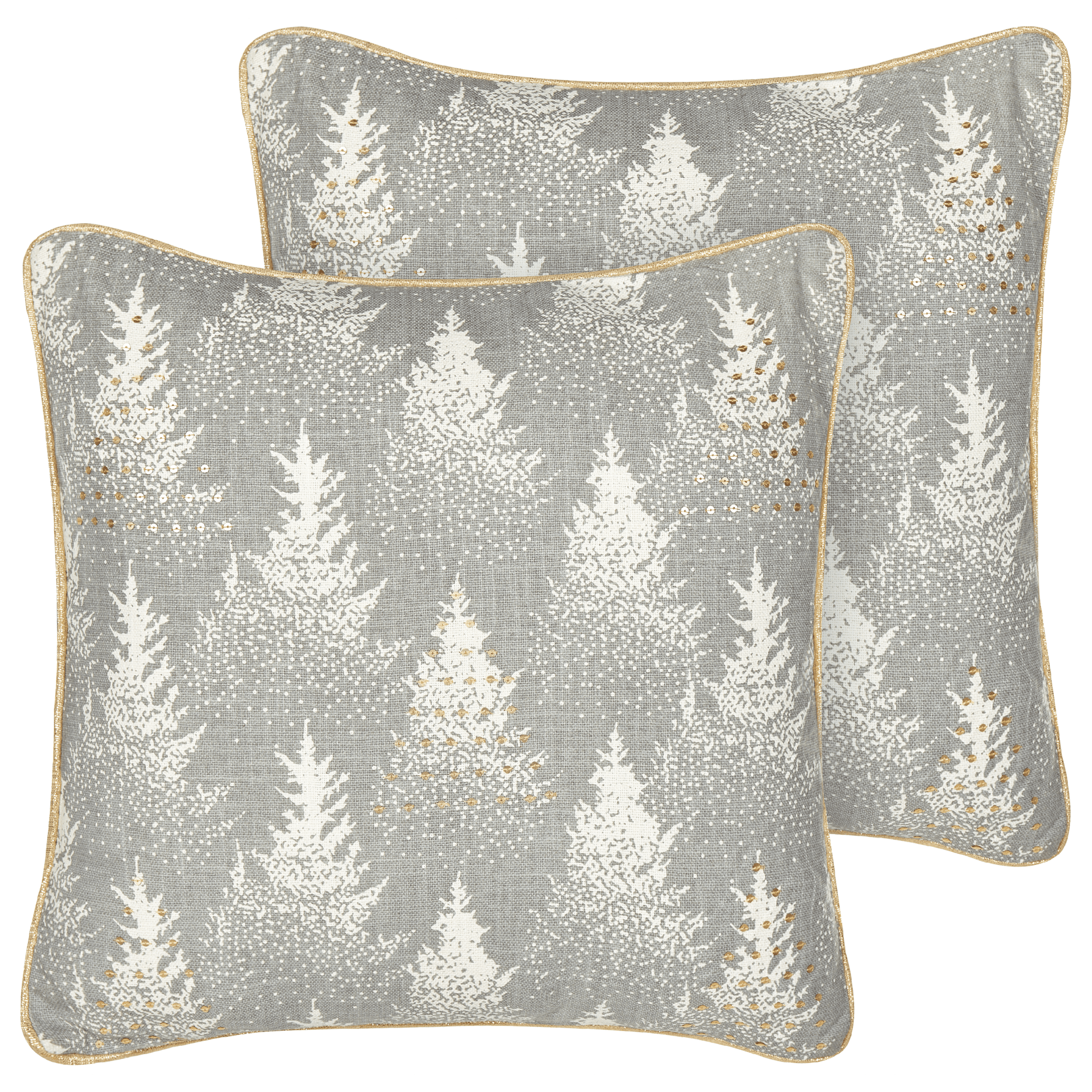 Koristetyynysetti 2 kpl BILLBERGIA puuvilla 45 x 45 cm Harmaa Joulukuvio