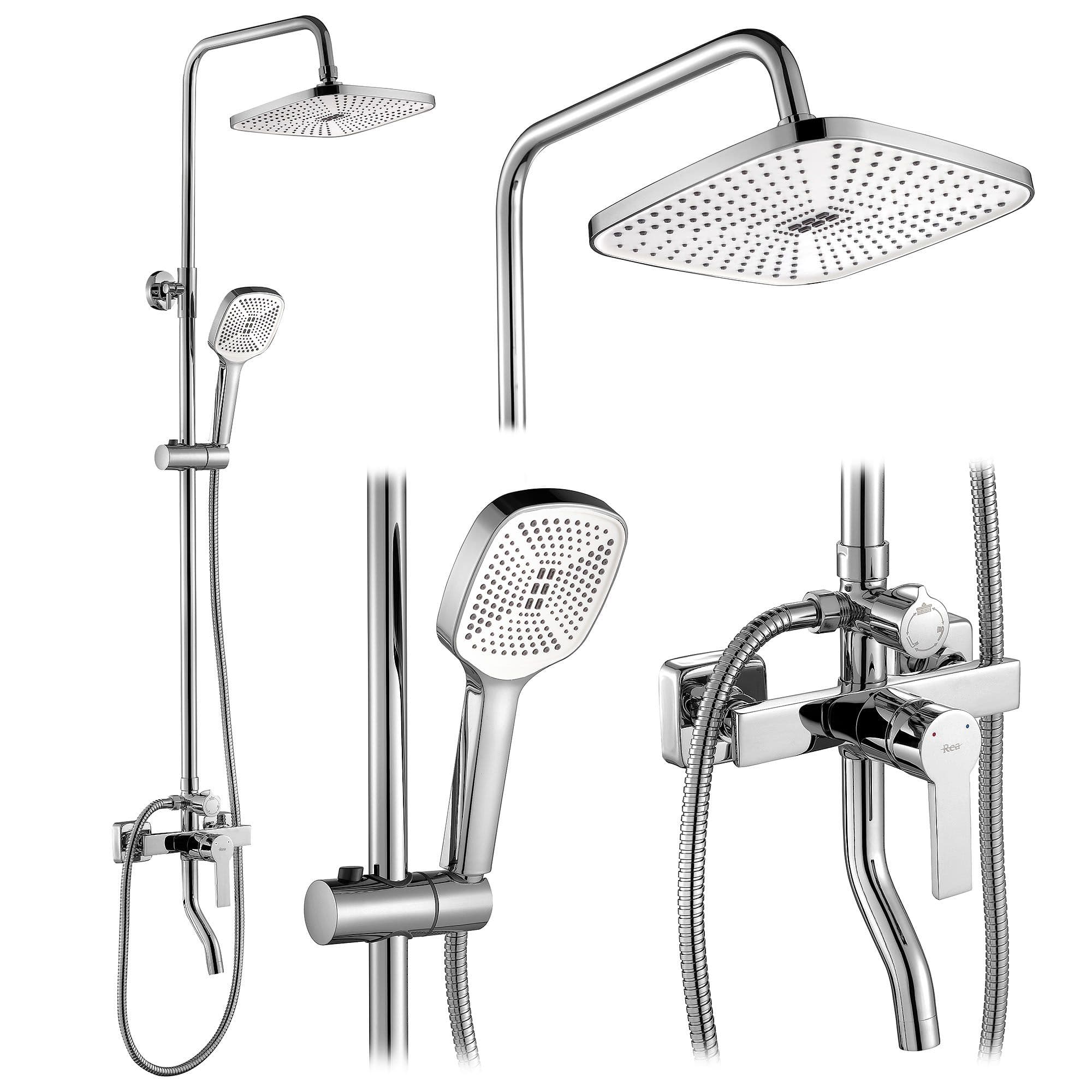 REA suihkusetti MY2021-77C ARGUS kromi, 150X43, 5X144CM