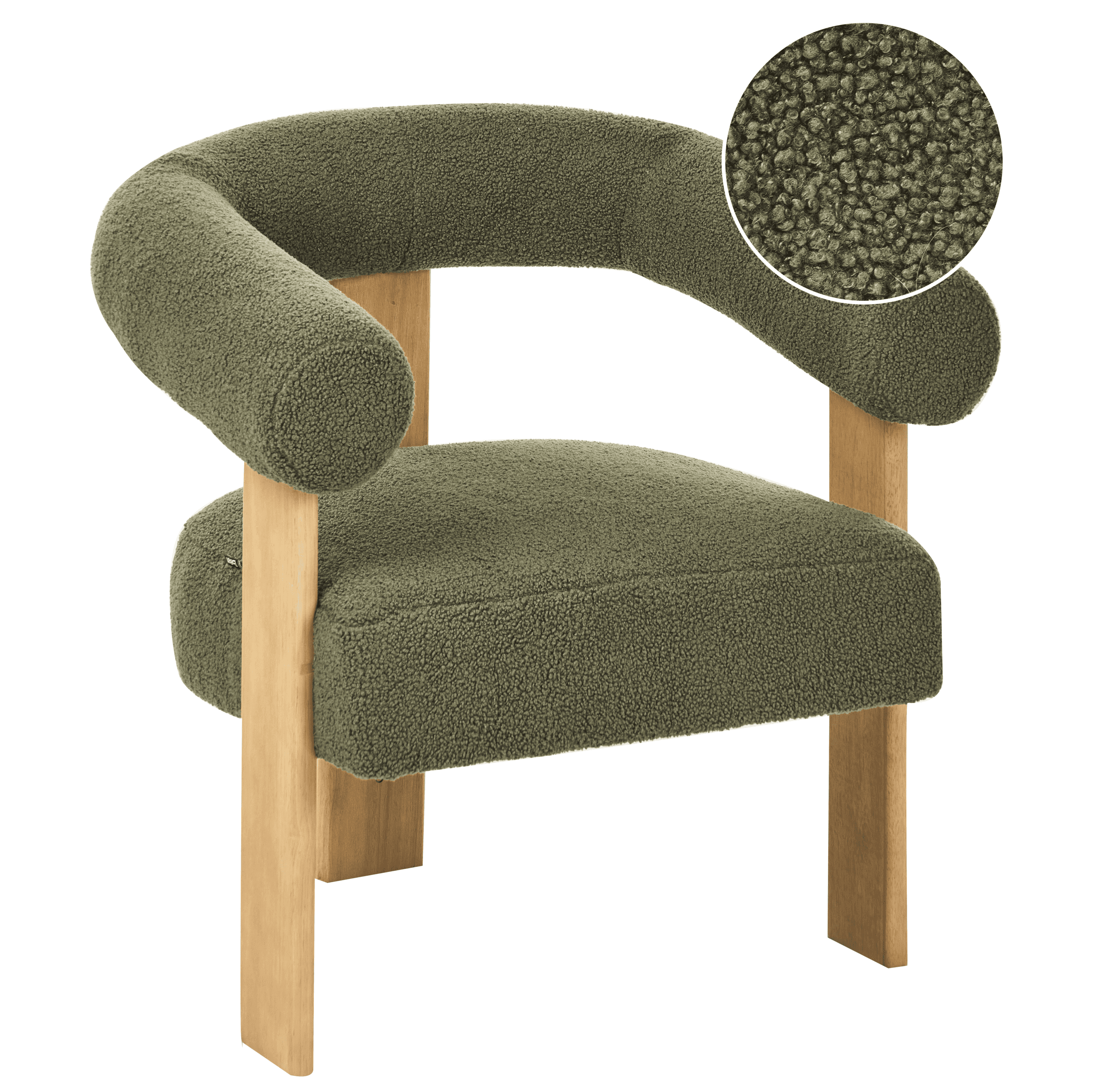 Nojatuoli ILBRO buklee Vihreä/vaaleanruskea