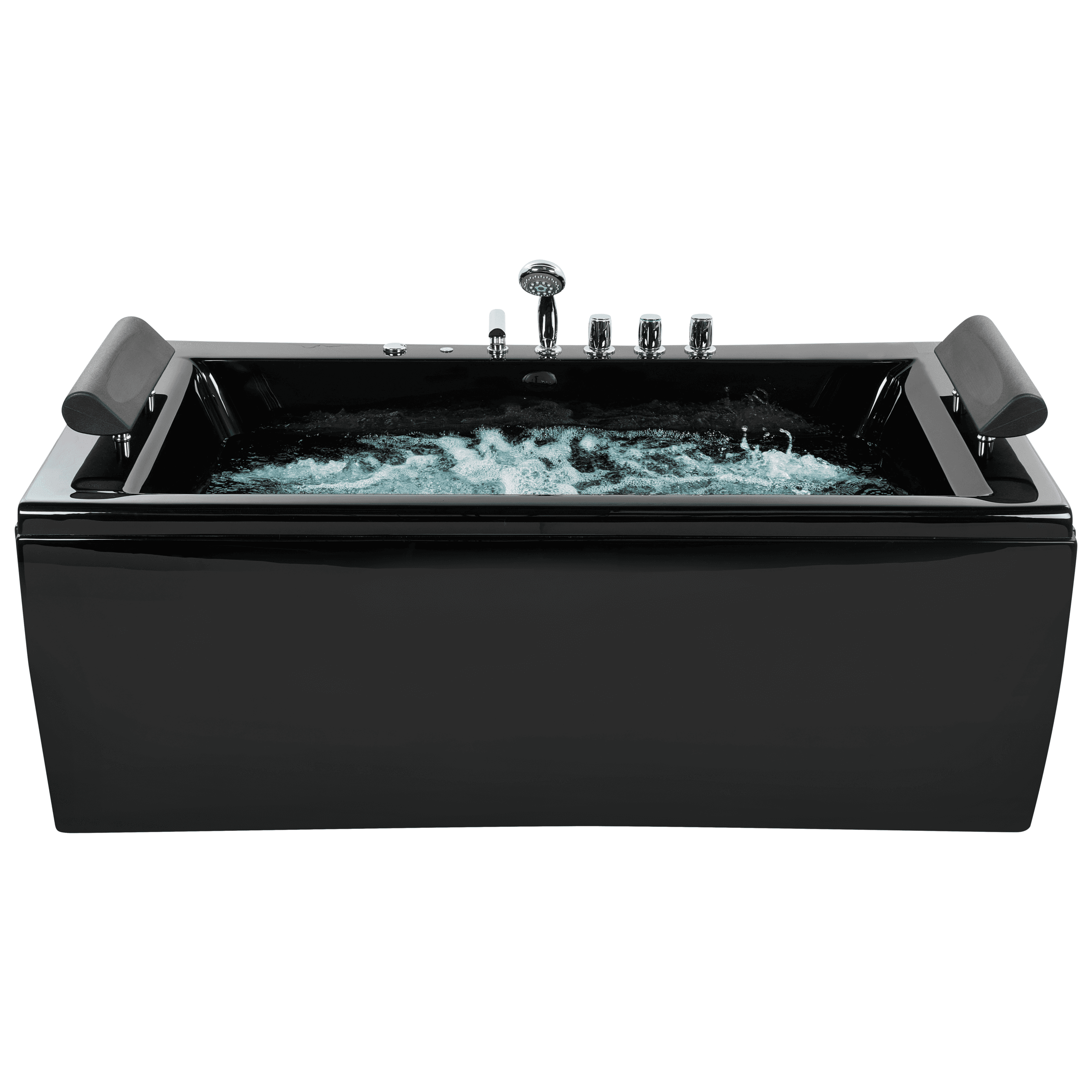 Kulmaporeamme LED-valolla MONTEGO 172 x 83 cm Musta