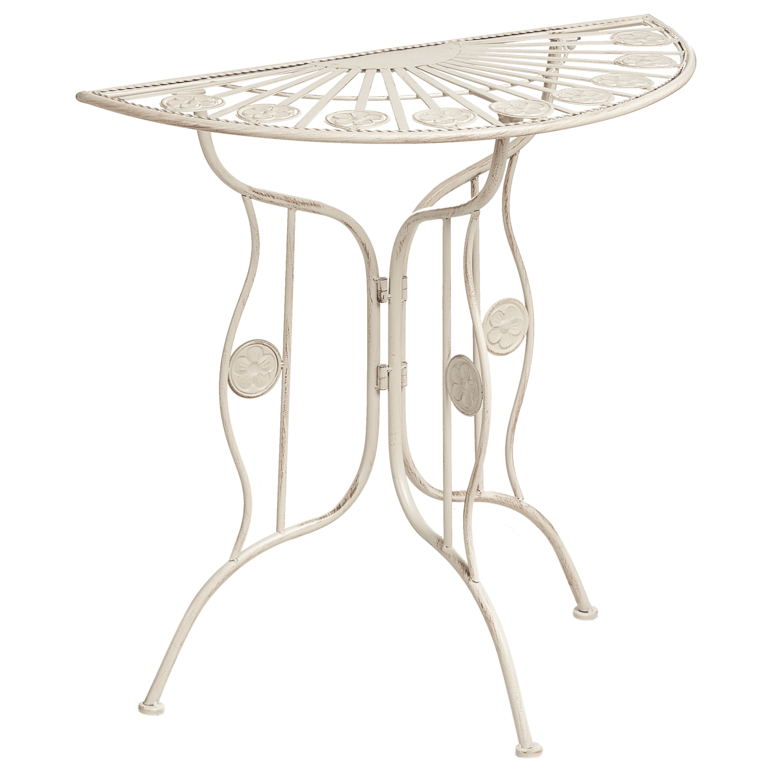 Bistropöytä COGGIA  80 cm 37 cm metalli Vaaleanbeige