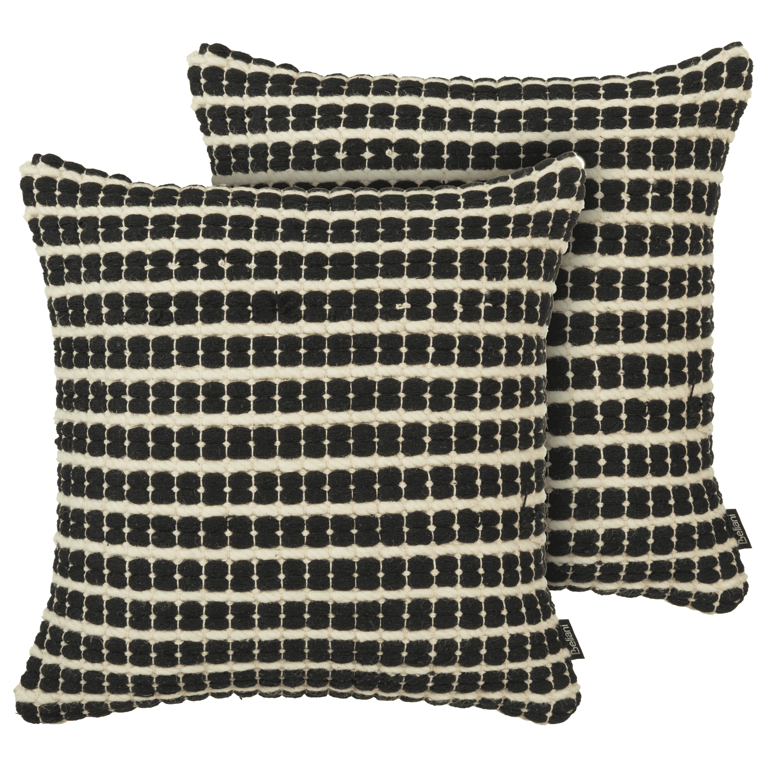 Koristetyynysetti 2 kpl YONCALI puuvilla 45 x 45 cm Musta Ruutukuvio