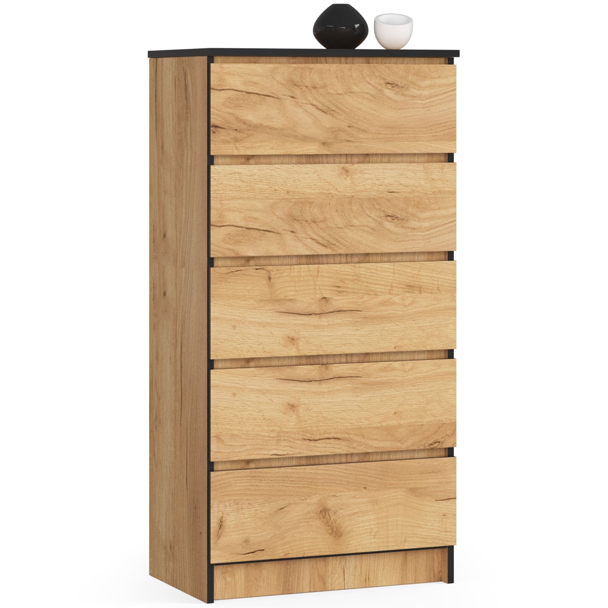 Akord Lipasto 5 Laatikoa Craft-tammi 60x40x121