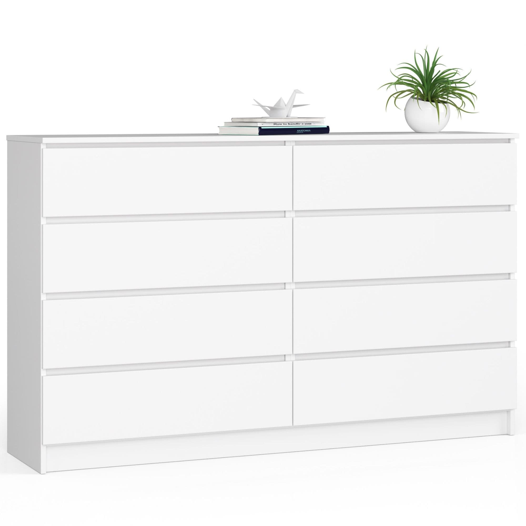 Akord Lipasto 8 laatikkoa Valkoinen 160x40x99