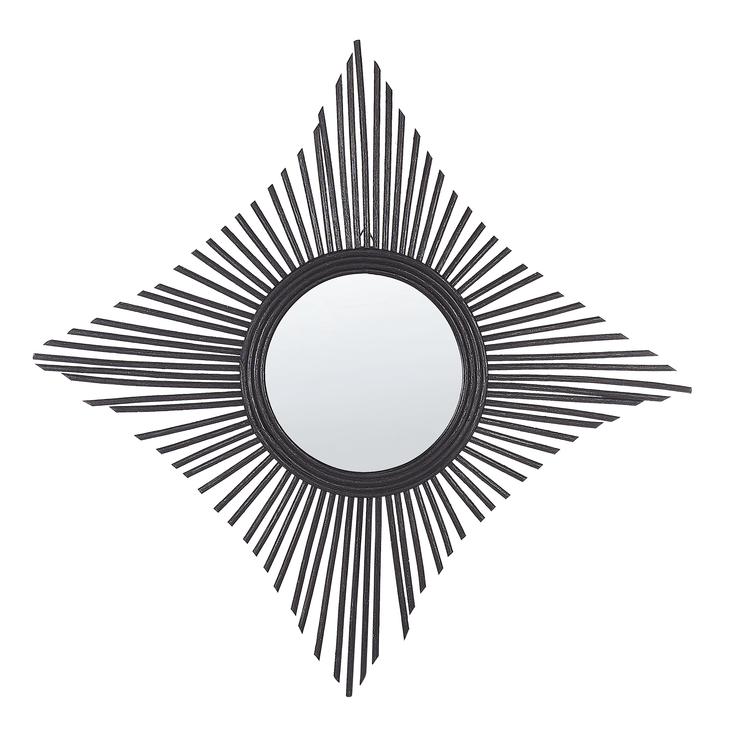 Seinäpeili MAJENE 60 cm 60 cm rottinki Musta