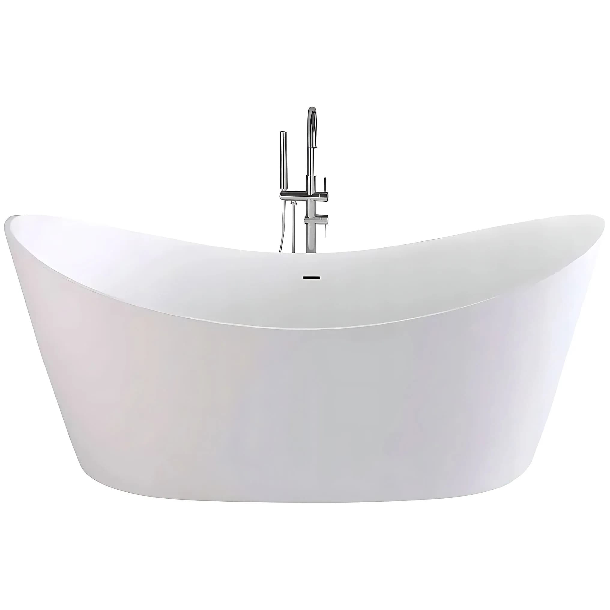 REA Vapaasti Seisova Kylpyamme Ferrano 150 Cm Krominen Kylpyammeen Tulppa Valkoinen, 150X74X73Cm