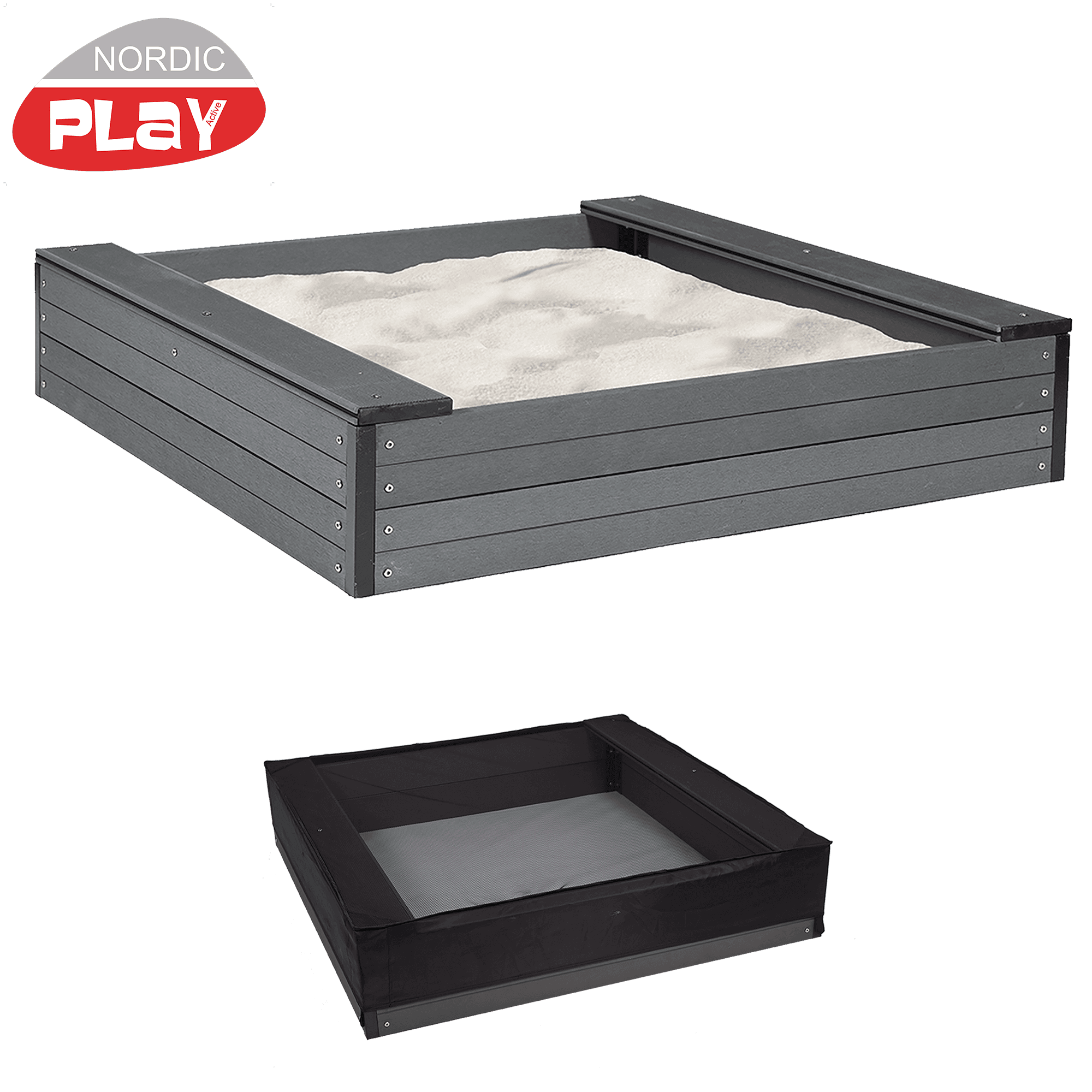 Hiekkalaatikko, komposiitti, 24 x 120 x 120 cm NORDIC PLAY