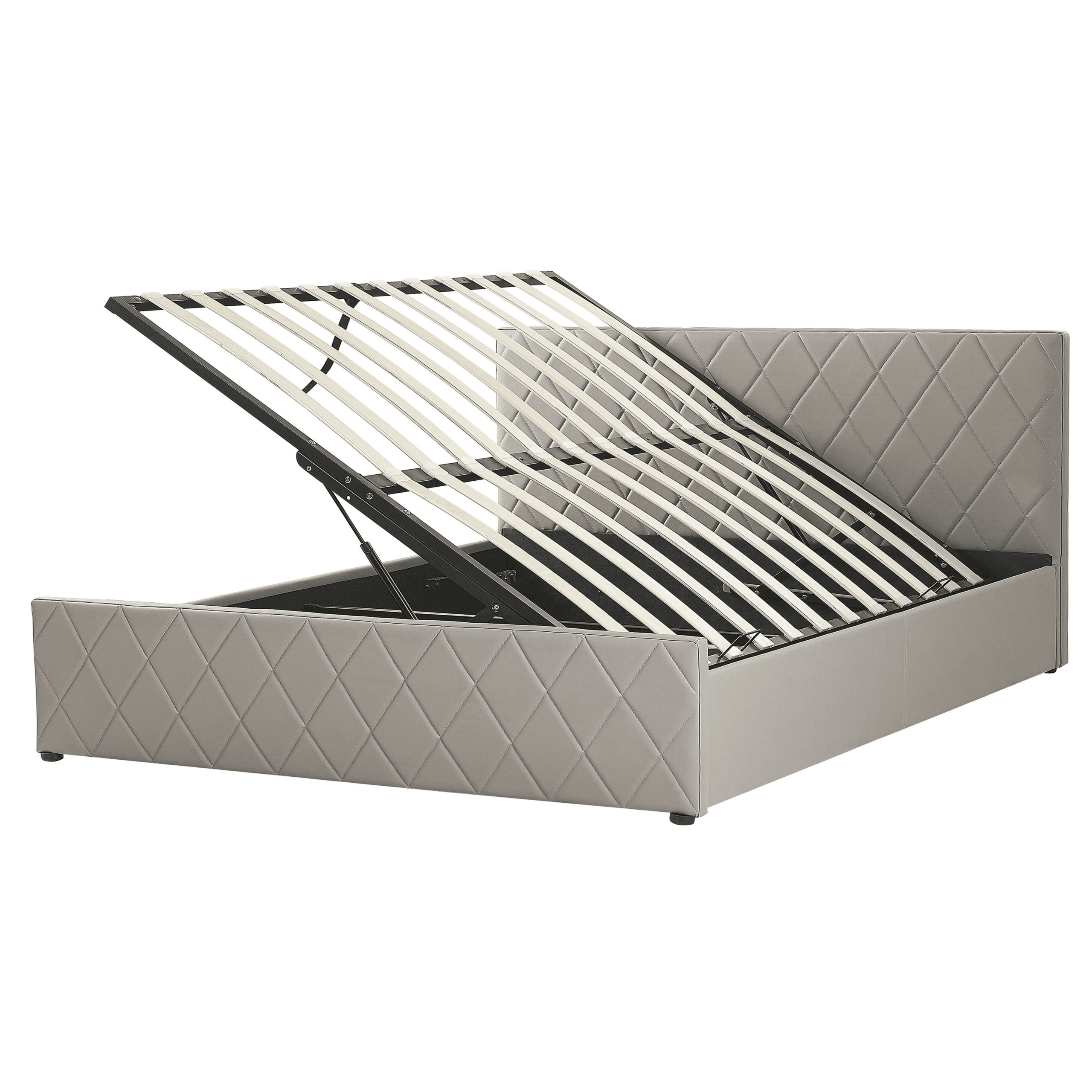 Sänky säilytystilalla keinonahka ROCHEFORT 160 x 200 cm Ruskeanharmaa