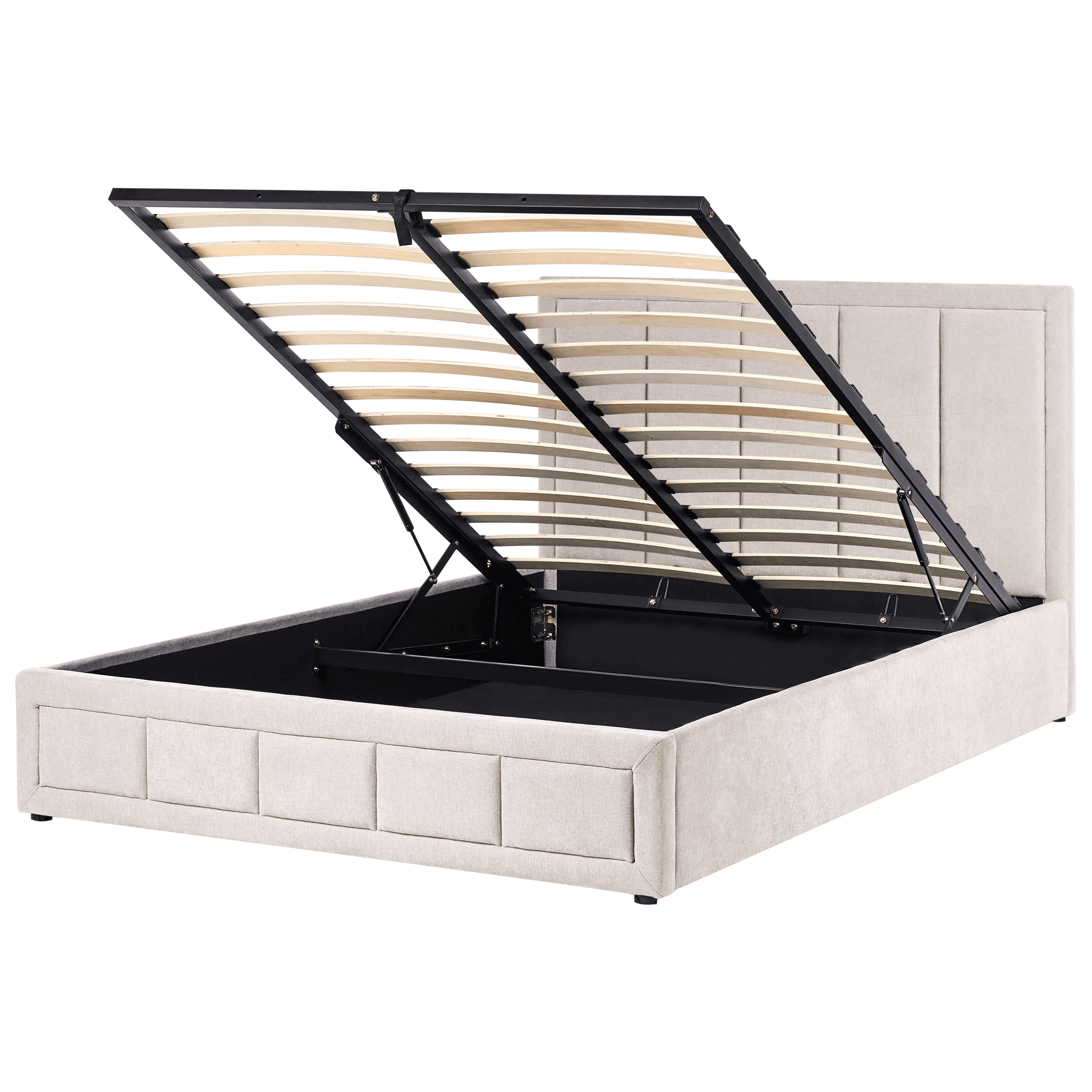 Sänky säilytystilalla kangas QUIBERON 160 x 200 cm Beige