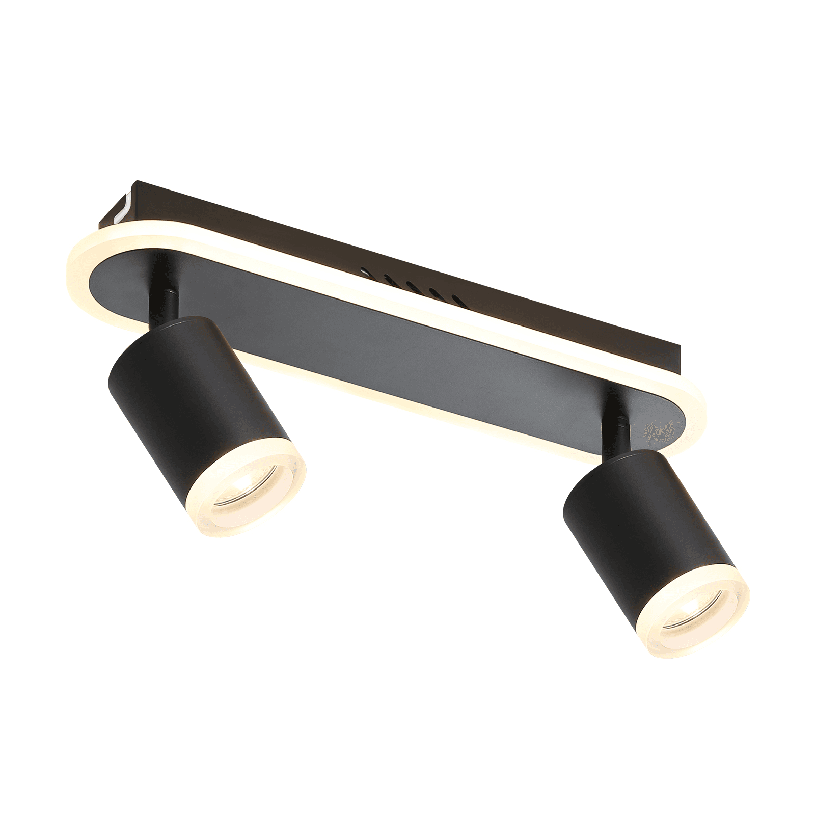 NETTLIFE 2 mustaa GU10 LED - kattospottia metallista, 330° säädettävä, makuuhuoneeseen, eteiseen, ruokailutilaan, keittiöön, olohuoneeseen