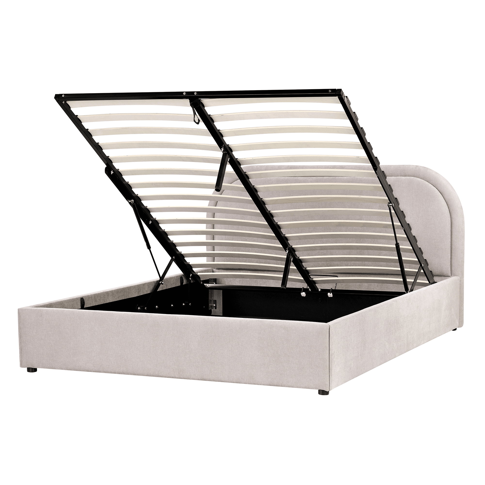 Sänky säilytystilalla kangas QUILLIEN 140 x 200 cm Ruskeanharmaa