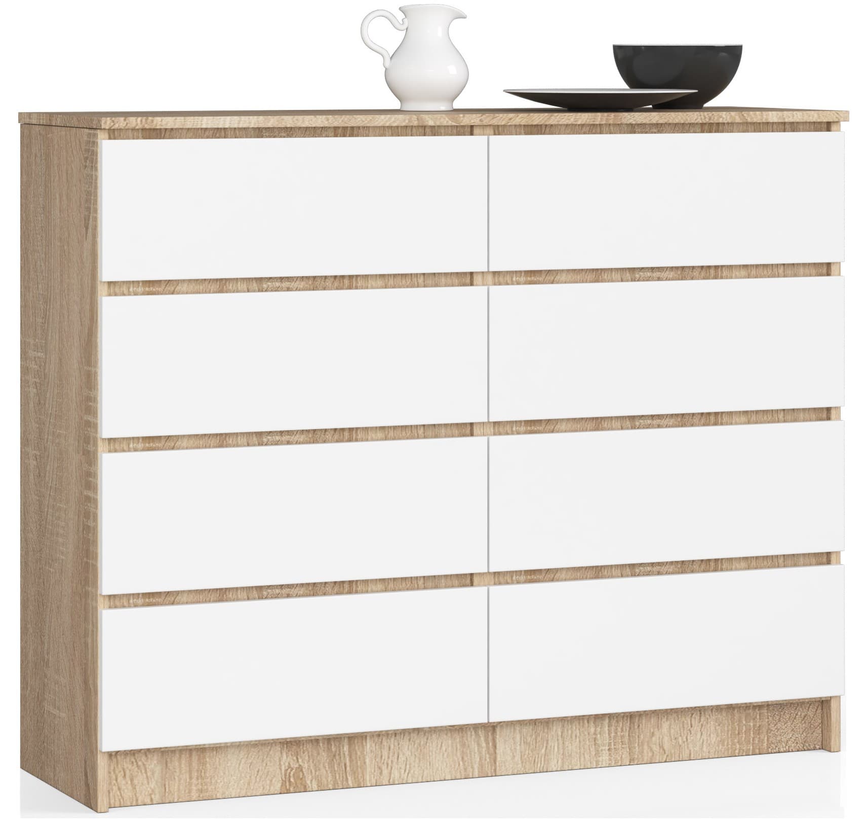 Akord Lipasto Laatikolla Sonoma-tammi/Valkoinen 120x40x99