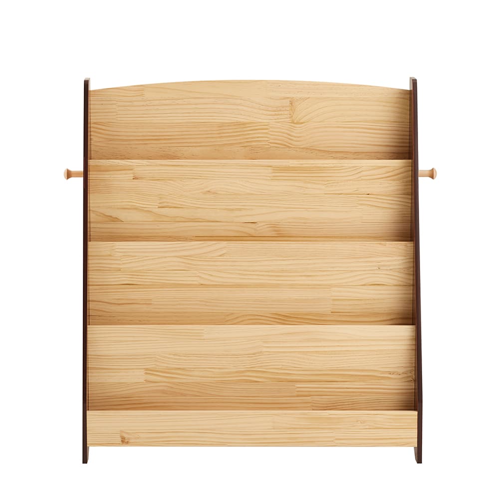 SoBuy Kirjahylly 91x30x89 cm luonnonpuuta 4 lokeroa 2 koukkua KMB32-N