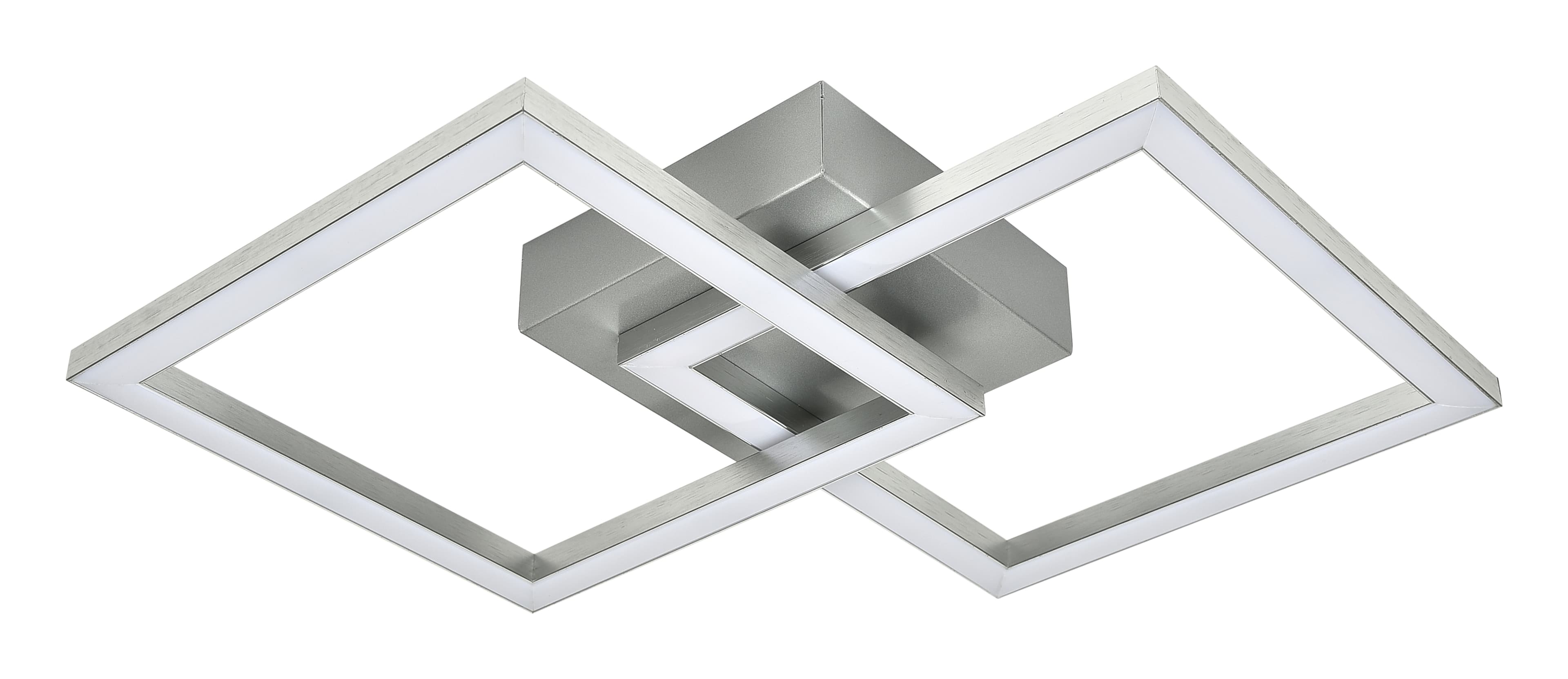 NETTLIFE Moderni, hopeinen, neliönmuotoinen, LED - kattovalaisin, makuuhuoneeseen, 24W, metallia, 3000K, lämmin Valkoinen