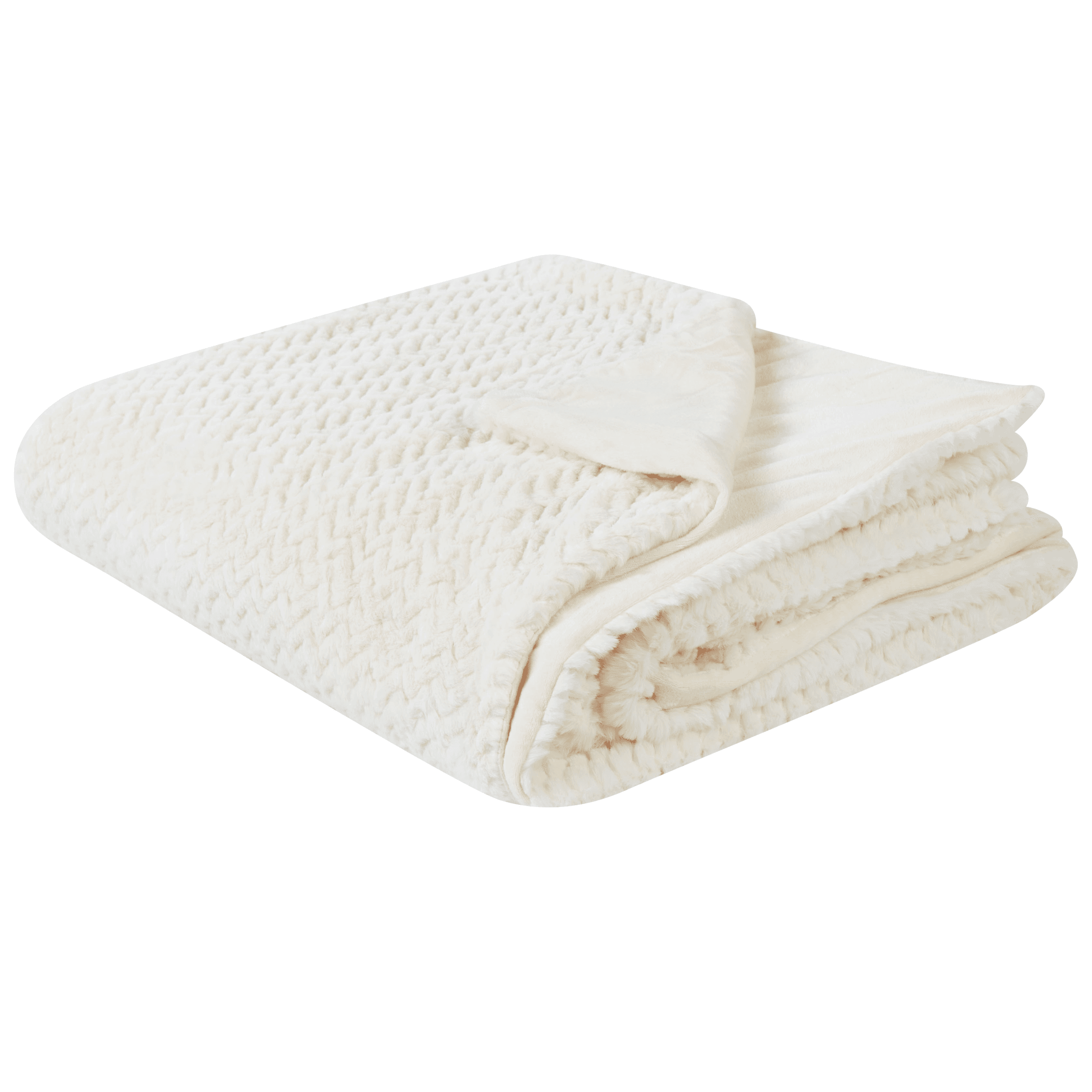 Päiväpeitto SURMI keinoturkis 200 x 220 cm Luonnonvalkoinen