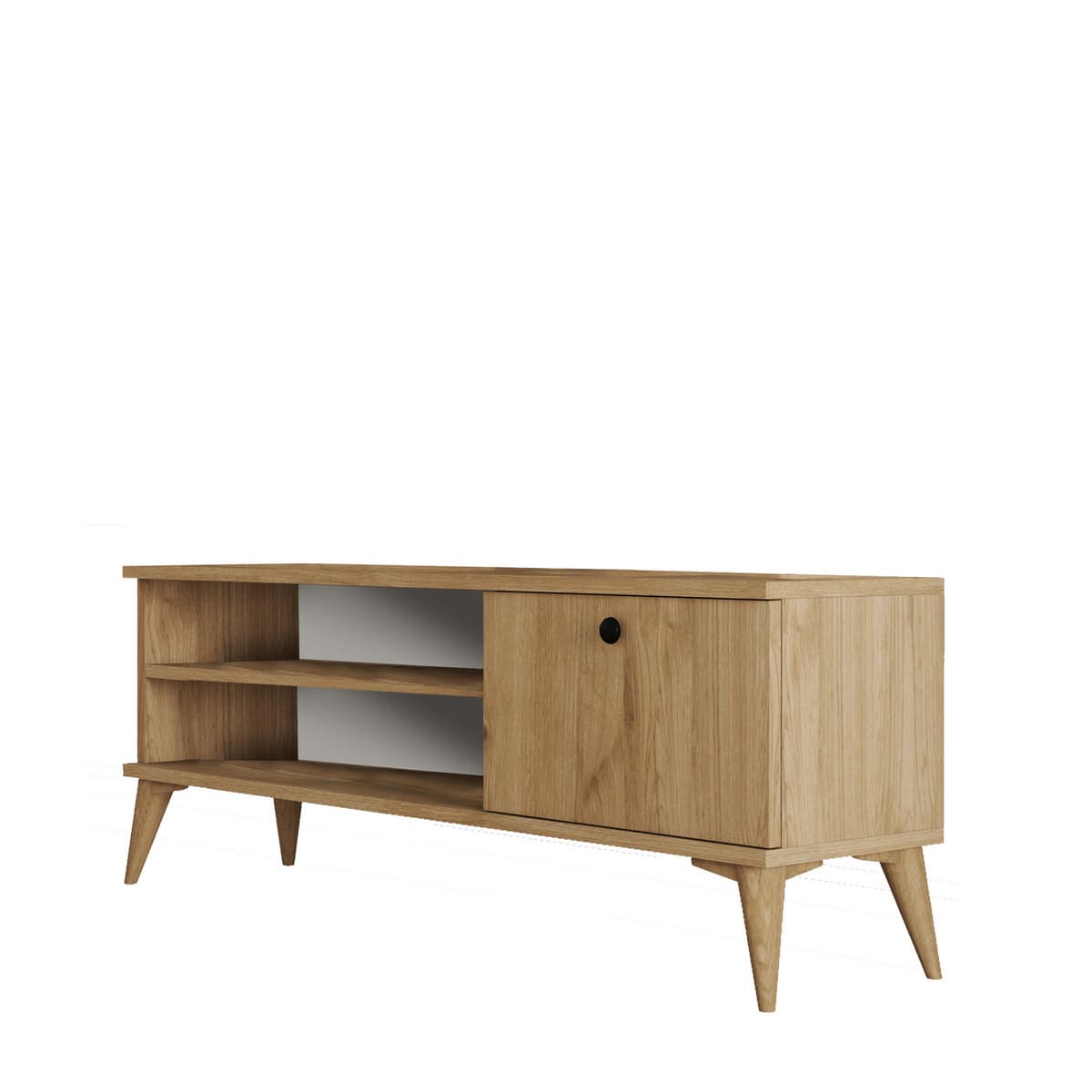 Norda Design Moderni tammisävyinen TV-taso, 120 cm | 100 % melamiinipinnoitettu, 18 mm paksu, seinäkiinnitettävä, 15 cm korkeat jalat | Tyylikäs ja...