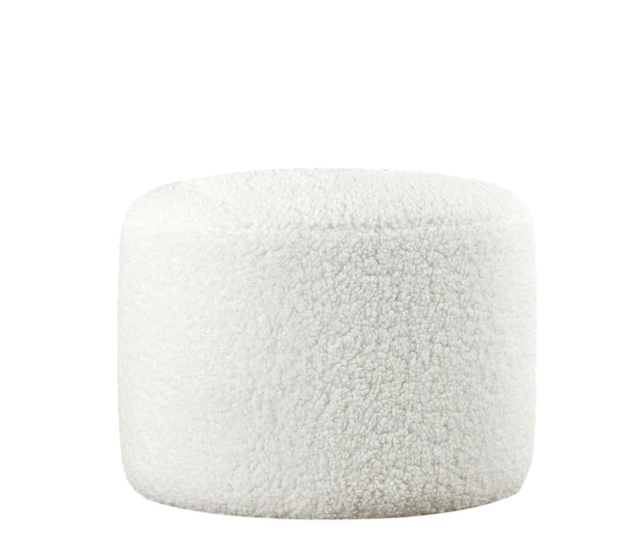 Norda Design Elegantti valkoinen tekoturkisrahi, korkeus 39 cm, syvyys 54 cm | 10 cm ortopedinen vaahtomuovitäyte, PVC-pinnoitetut jalat