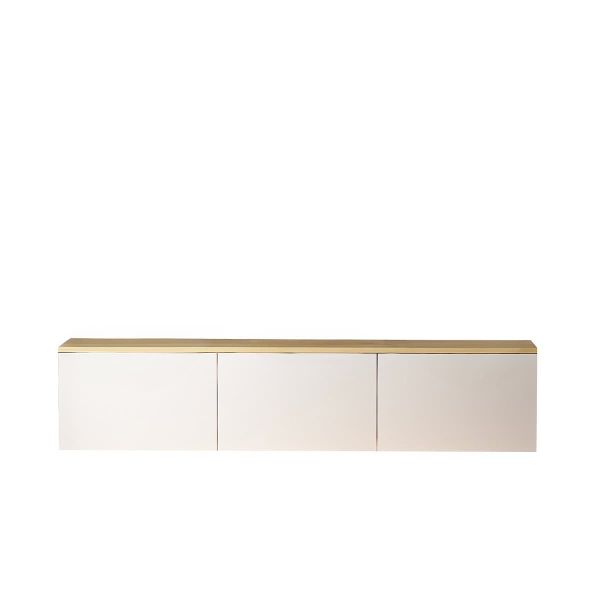 Norda Design moderni TV-taso LED-valoilla, valkoinen ja tammi, 160 cm | 100 % melamiinipinnoitettu, seinään kiinnitettävä, tyylikäs muotoilu